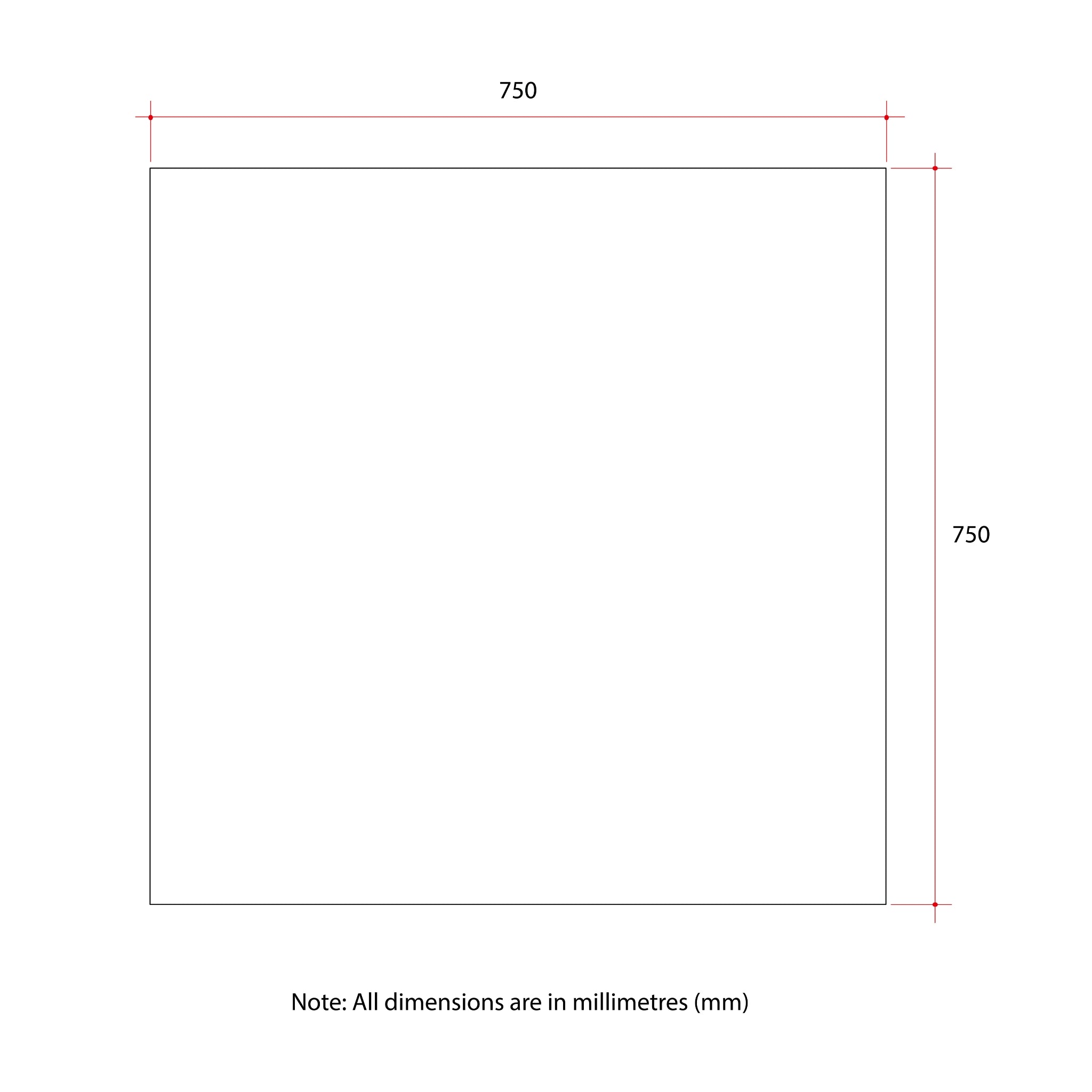 THERMOGROUP ABLAZE SQUARE 25MM BEVEL EDGE MIRROR WITH DEMISTER 750MM