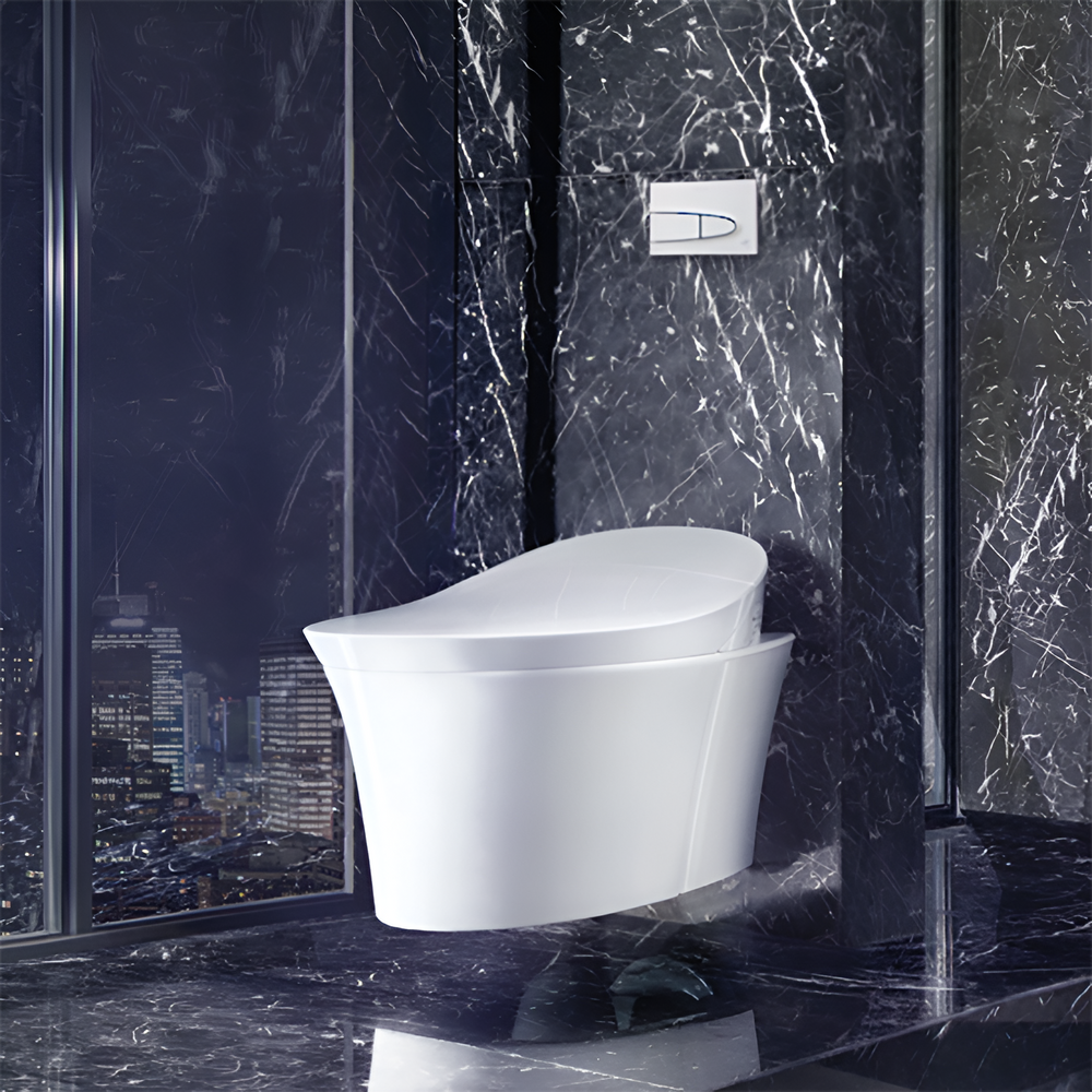 KOHLER VEIL INTELLIGENT RIMLESS WALL HUNG TOILET W/ REMOTE BIDET ELONGATED GLOSS WHITE