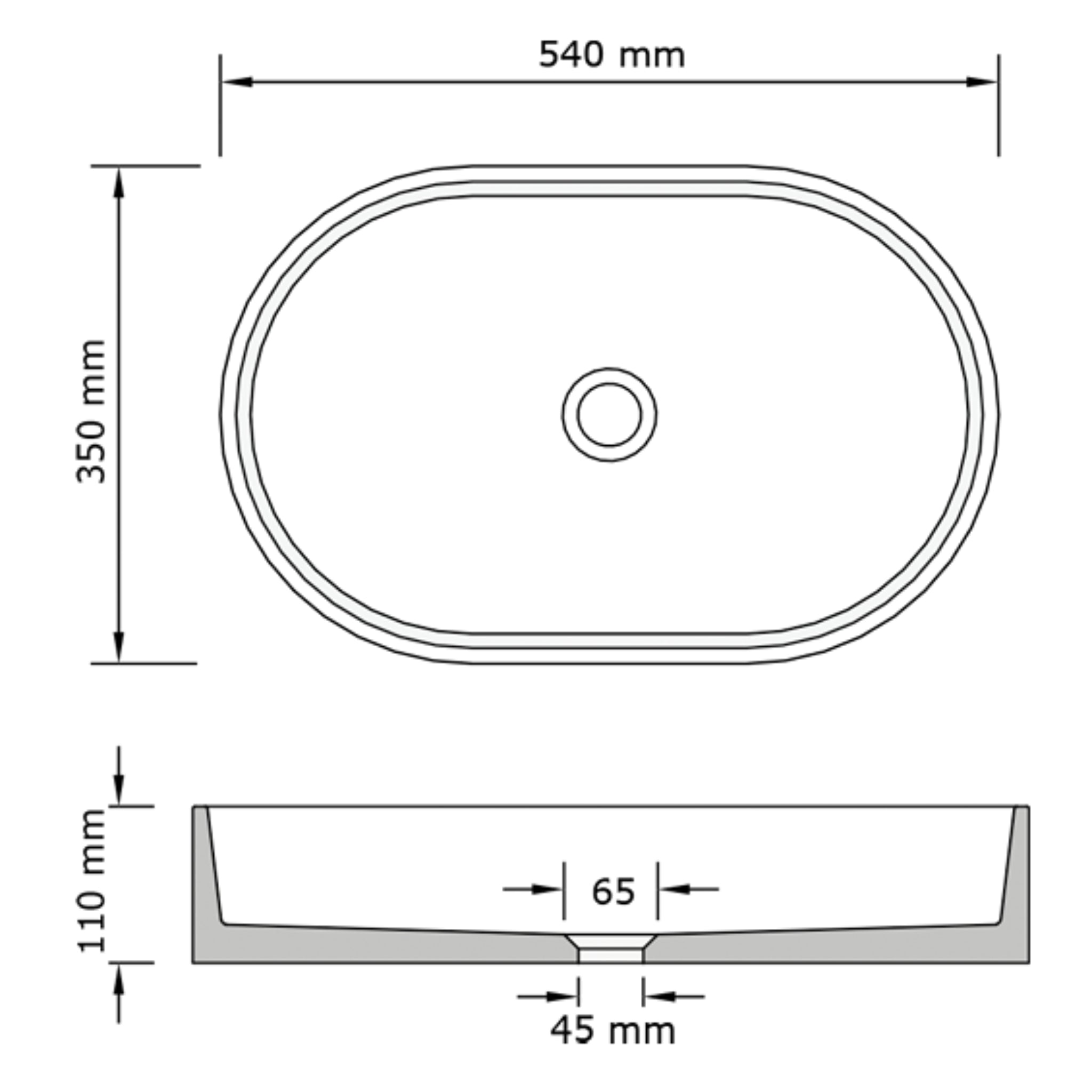 CONCRETE STUDIO BILYA ABOVE COUNTER BASIN HUSK 540MM