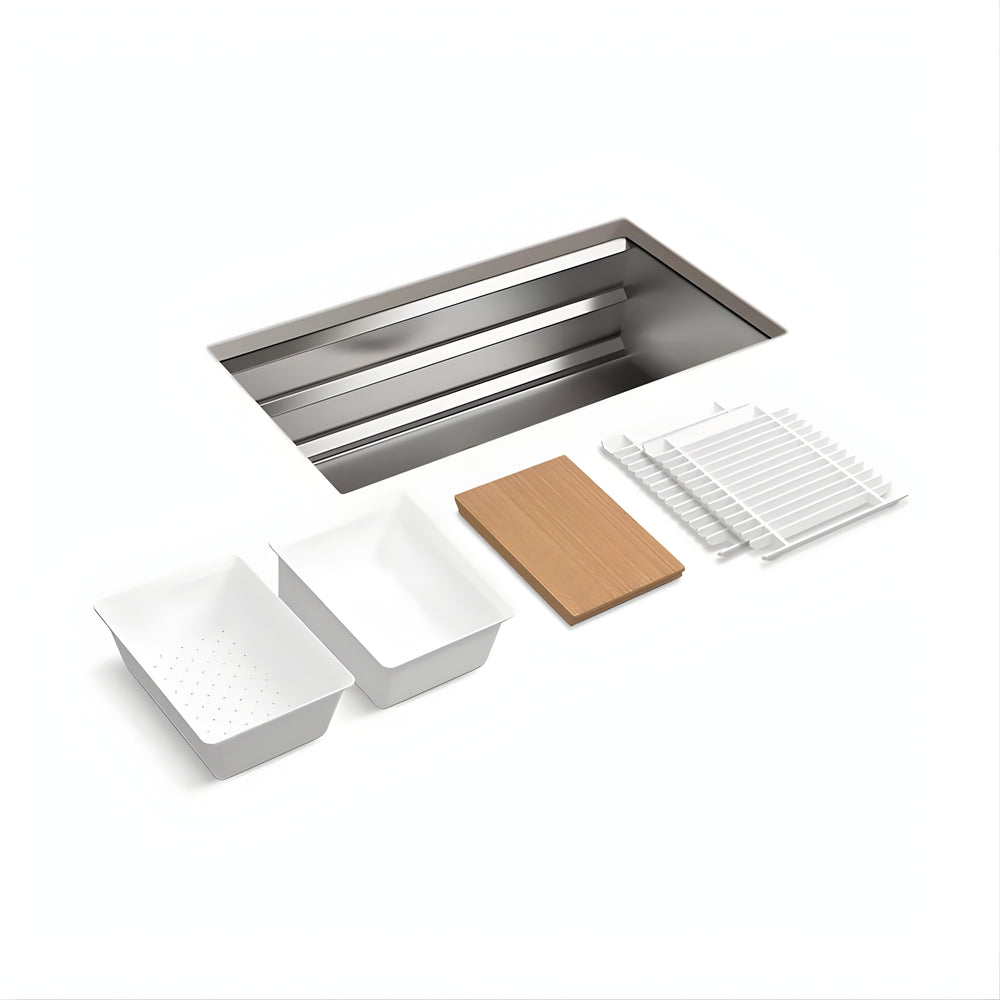 KOHLER PROLIFIC UNDERMOUNT WORKSTATION KITCHEN SINK STAINLESS STEEL 838MM