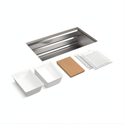 KOHLER PROLIFIC UNDERMOUNT WORKSTATION KITCHEN SINK STAINLESS STEEL 838MM