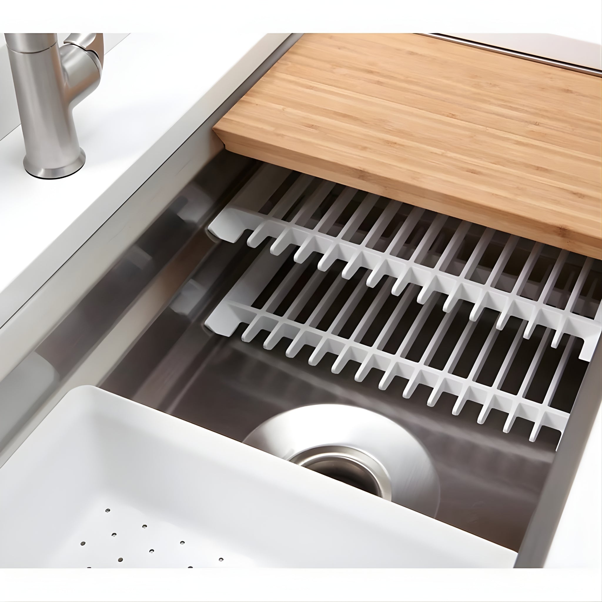 KOHLER PROLIFIC UNDERMOUNT WORKSTATION KITCHEN SINK STAINLESS STEEL 838MM