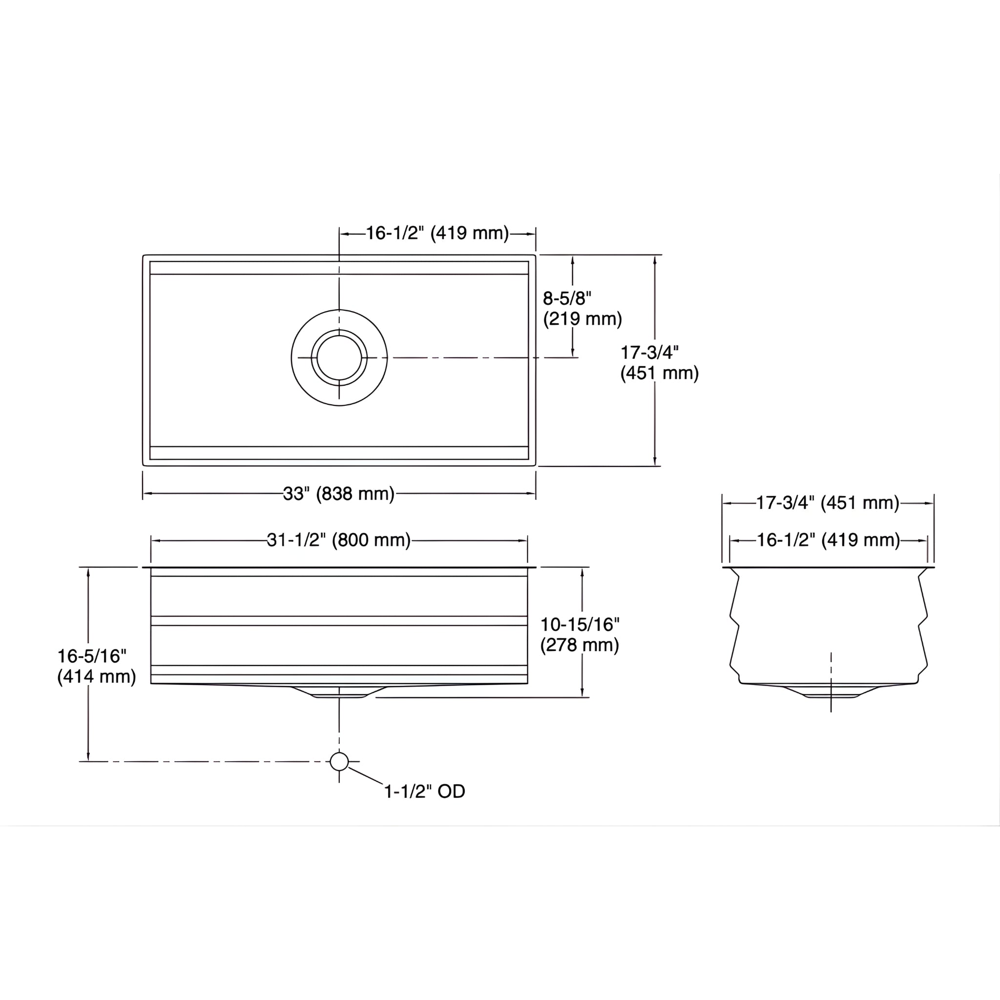 KOHLER PROLIFIC UNDERMOUNT WORKSTATION KITCHEN SINK STAINLESS STEEL 838MM
