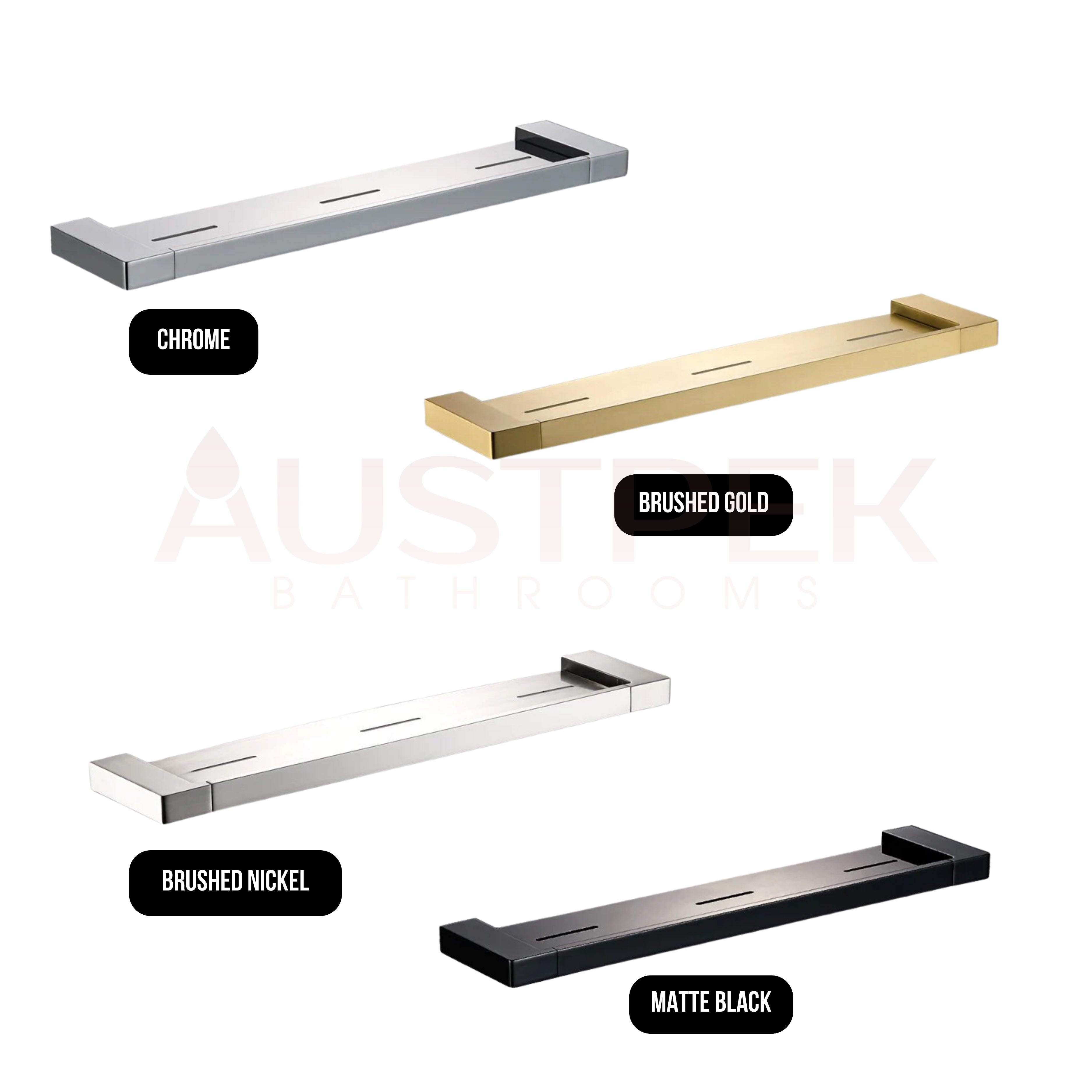 IKON CERAM COSMETIC SHELF BRUSHED GOLD 550MM