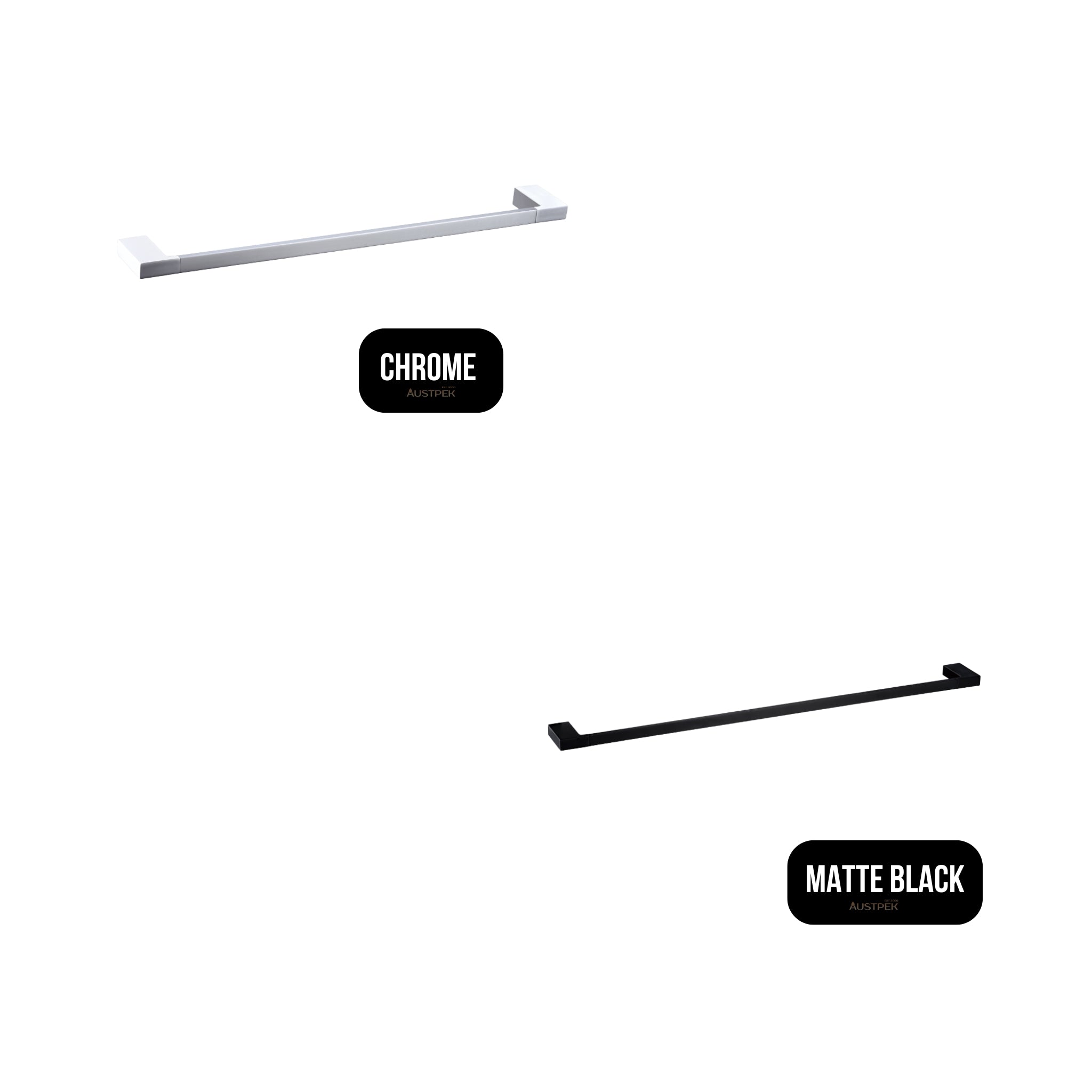 IKON EDEN SINGLE TOWEL RAIL 600MM CHROME