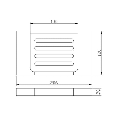 IKON EDEN METAL SOAP DISH 206MM MATTE BLACK