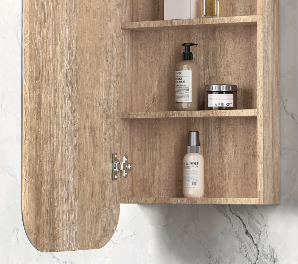 OTTI NEWPORT NATURAL OAK SHAVING CABINET 450X900MM