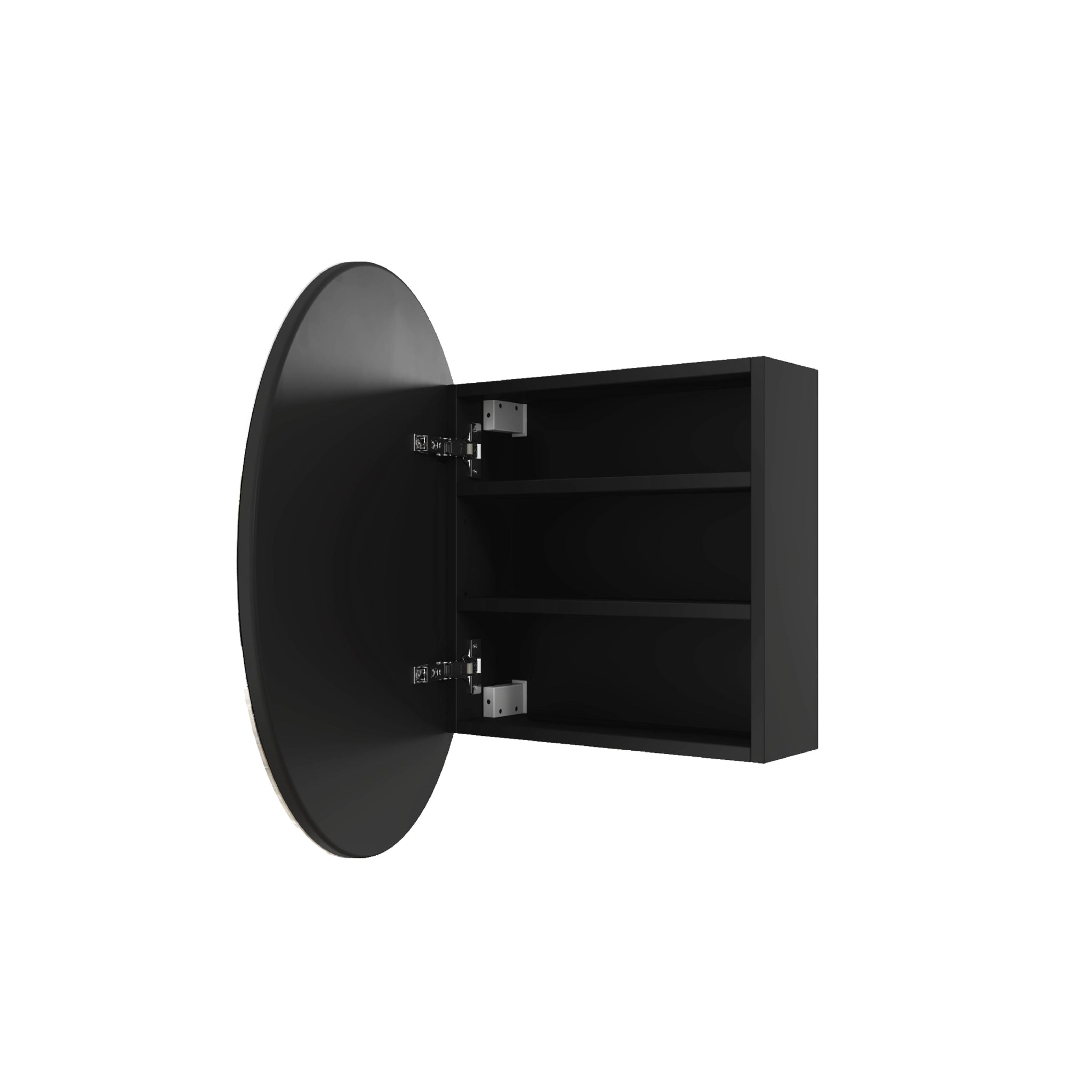 THERMOGROUP ABLAZE ROUND MIRROR CABINET BLACK 600MM