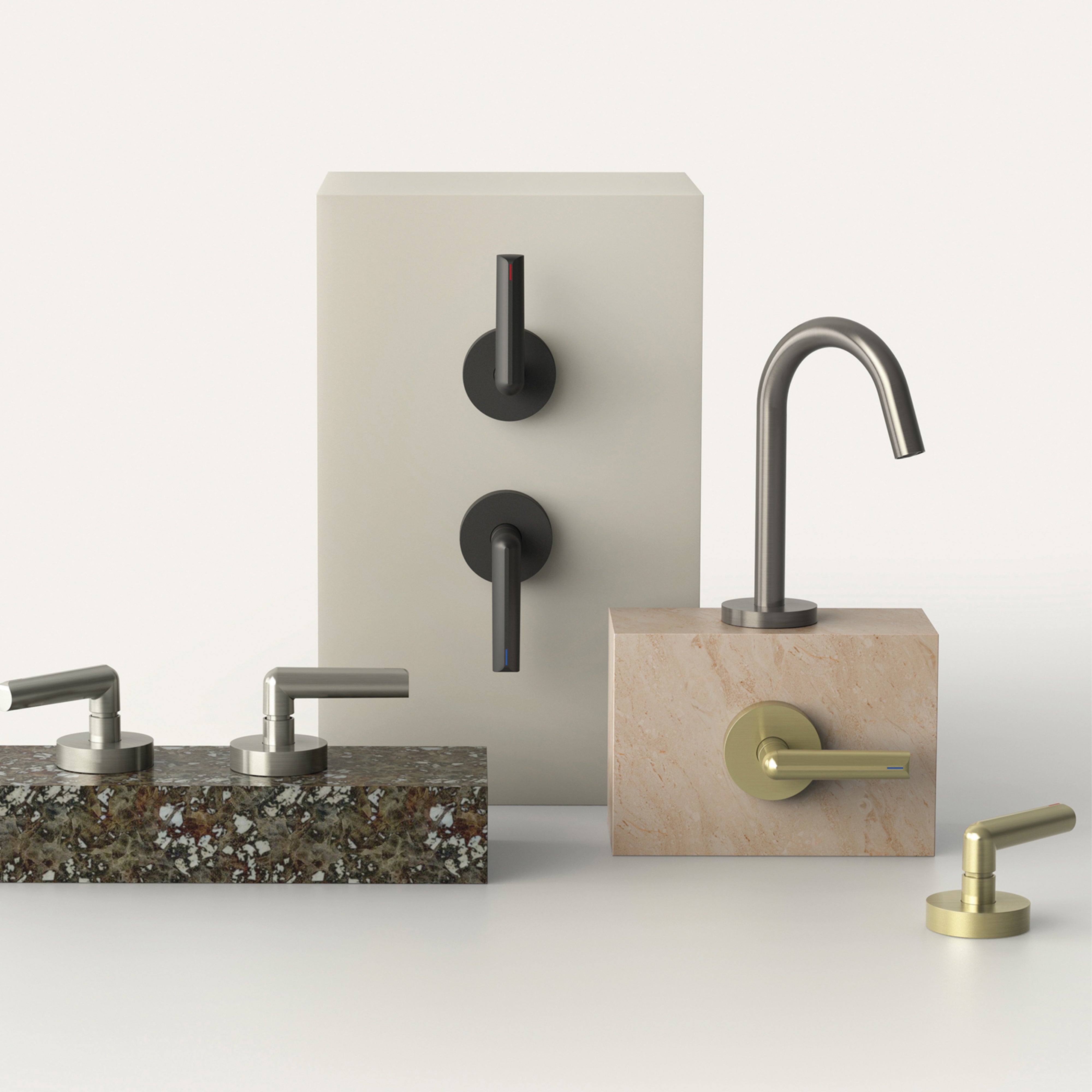 PHOENIX VIVID SLIMLINE LEAD FREE PLUS THREE-PIECE LEVER BASIN SET MATTE BLACK