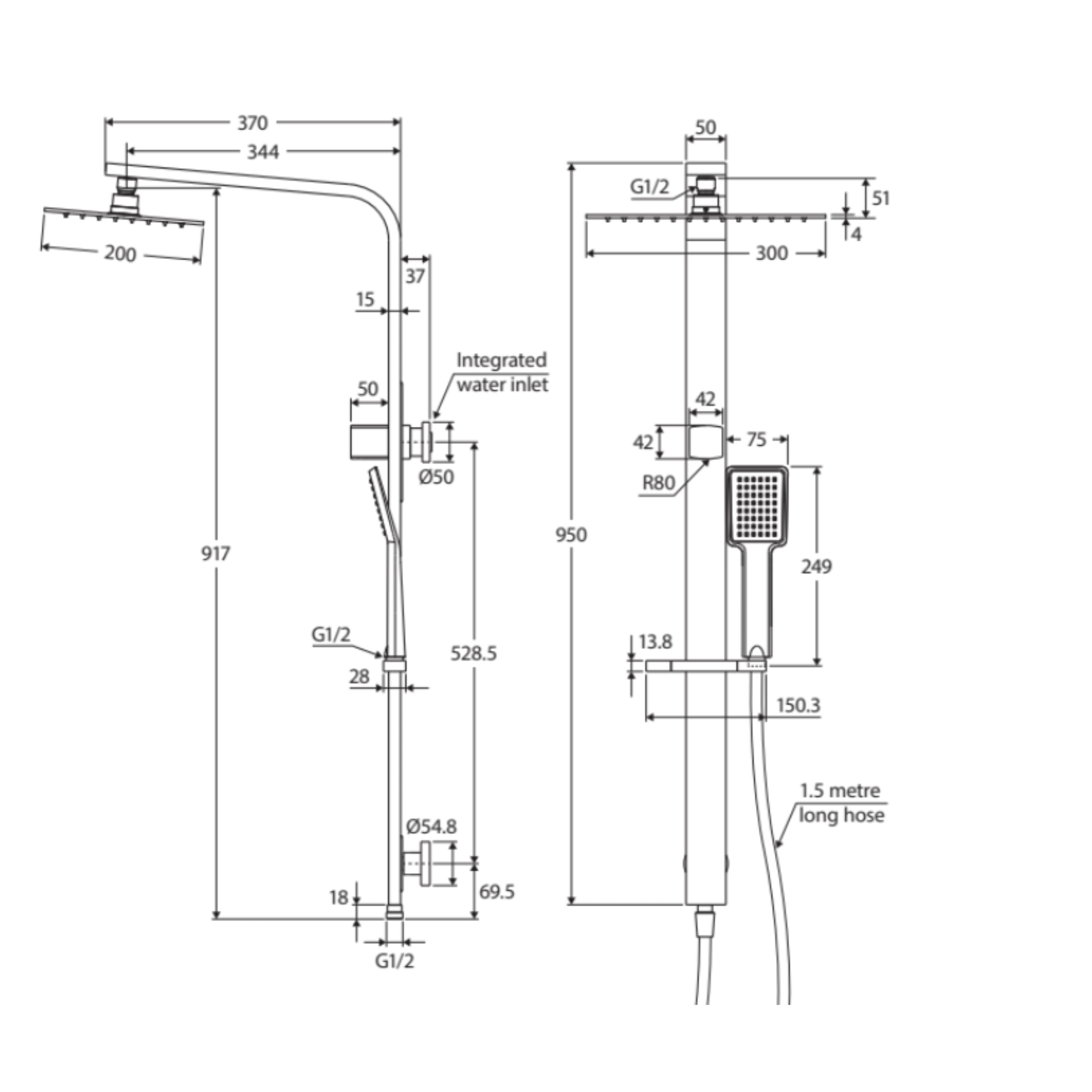 FIENZA KOKO DELUXE TWIN SHOWER CHROME