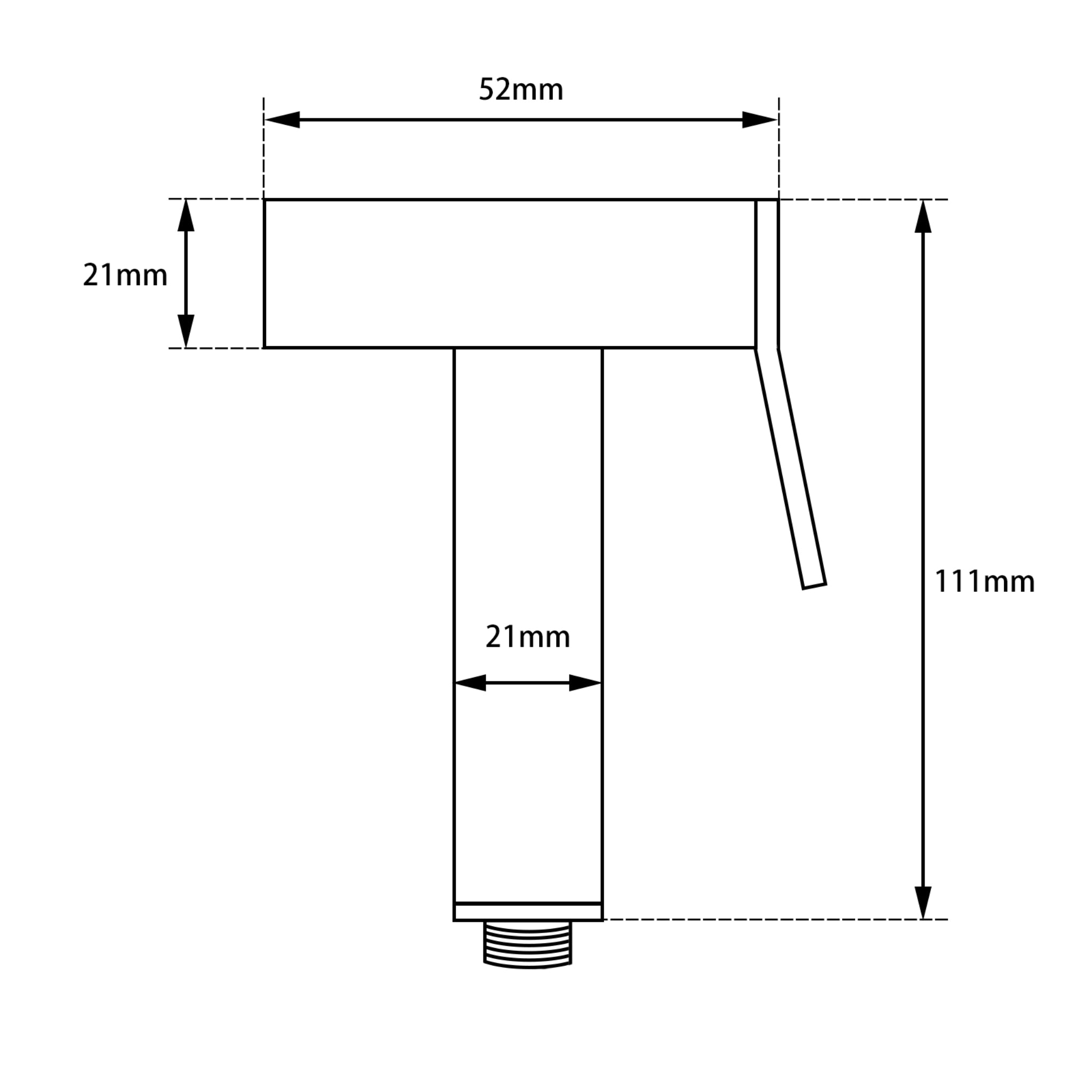 AQUAPERLA TOILET BIDET SPRAY KIT BRUSHED BRASS 111MM