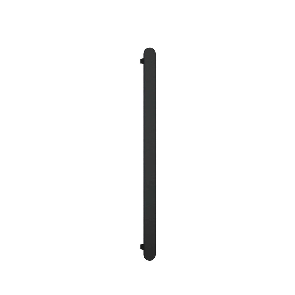 THERMOGROUP FLAT PILL VERTICAL HEATED SINGLE TOWEL RAIL MATTE BLACK 900MM