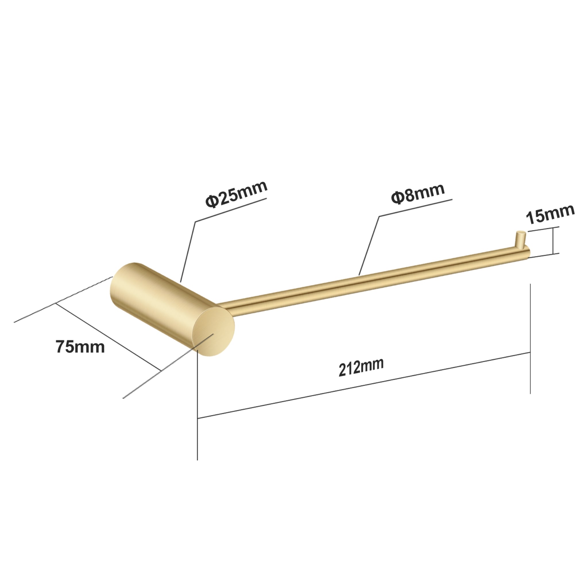 NORICO HAND TOWEL BRUSHED BRASS 212MM