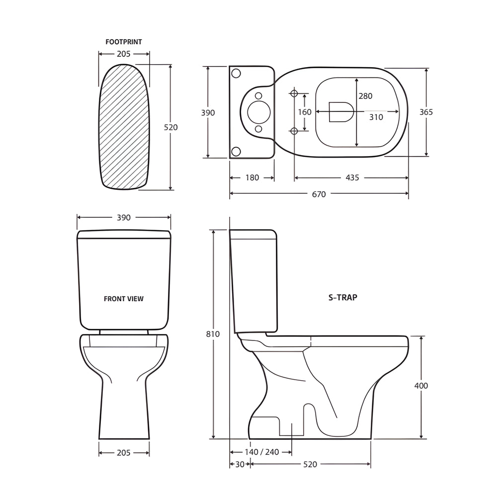 FIENZA RAK LIWA CLOSE COUPLED TOILET SUITE ALPINE WHITE WITH S-TRAP