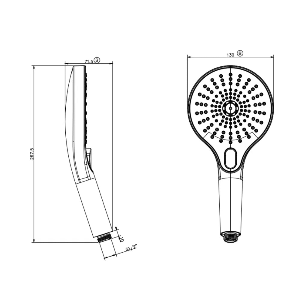 BELLA VISTA MICA AIR SHOWER HANDPIECE 367MM BLACK