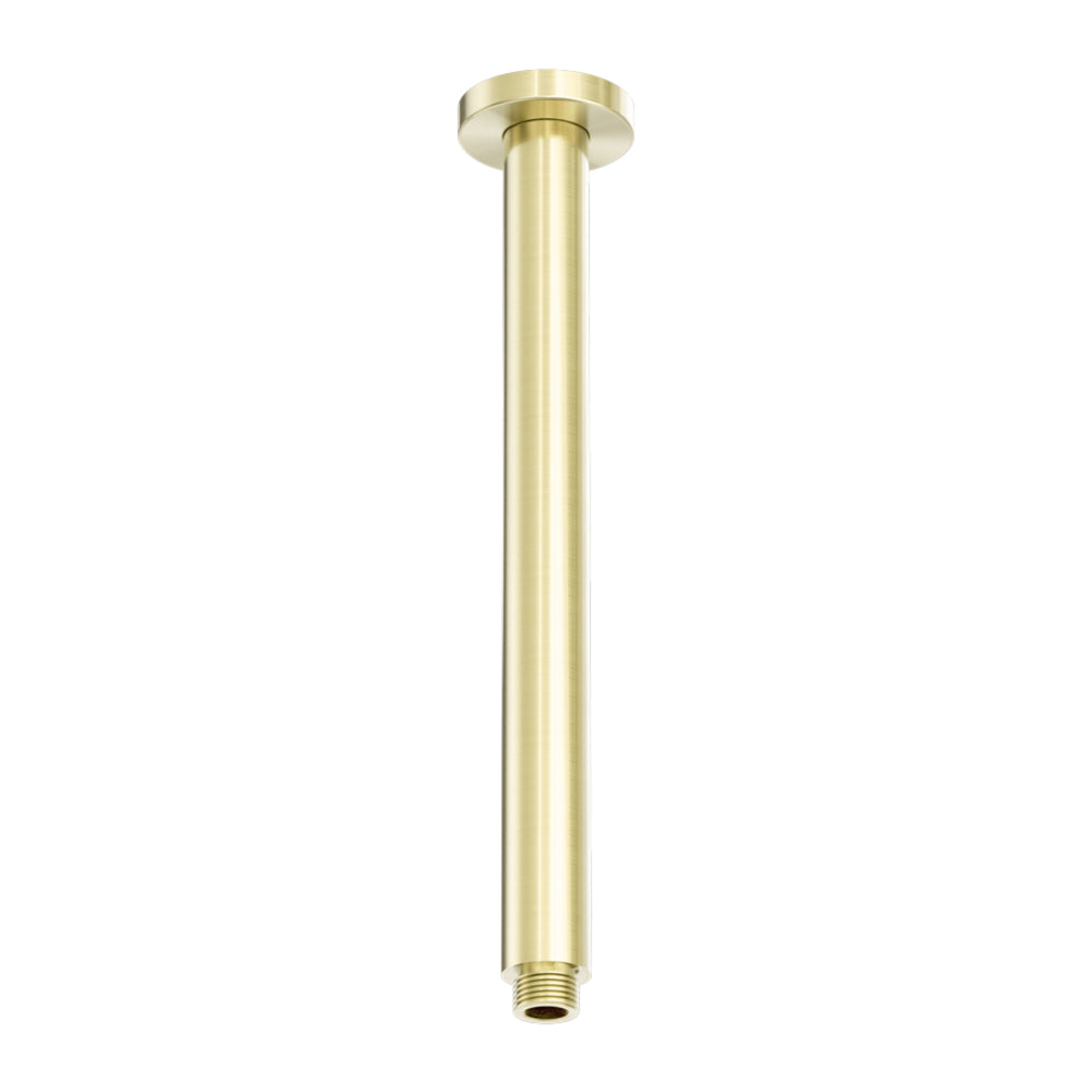 NERO ZEN ROUND CEILING SHOWER ARM 300MM BRUSHED GOLD
