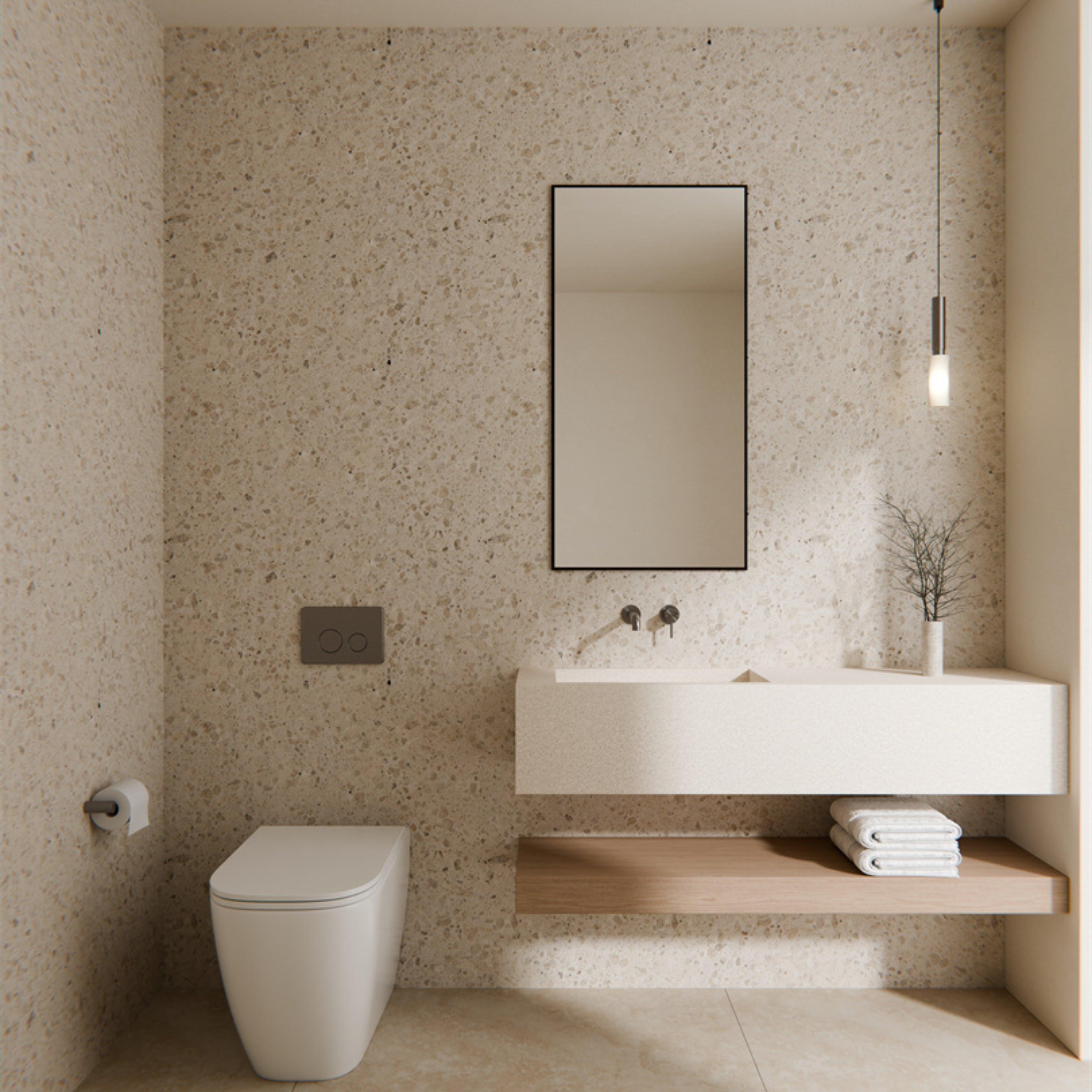 NERO ZEN WALL BASIN/BATH MIXER SEPARATE BACK PLATE SPOUT GRAPHITE (AVAILABLE IN 185MM AND 230MM)