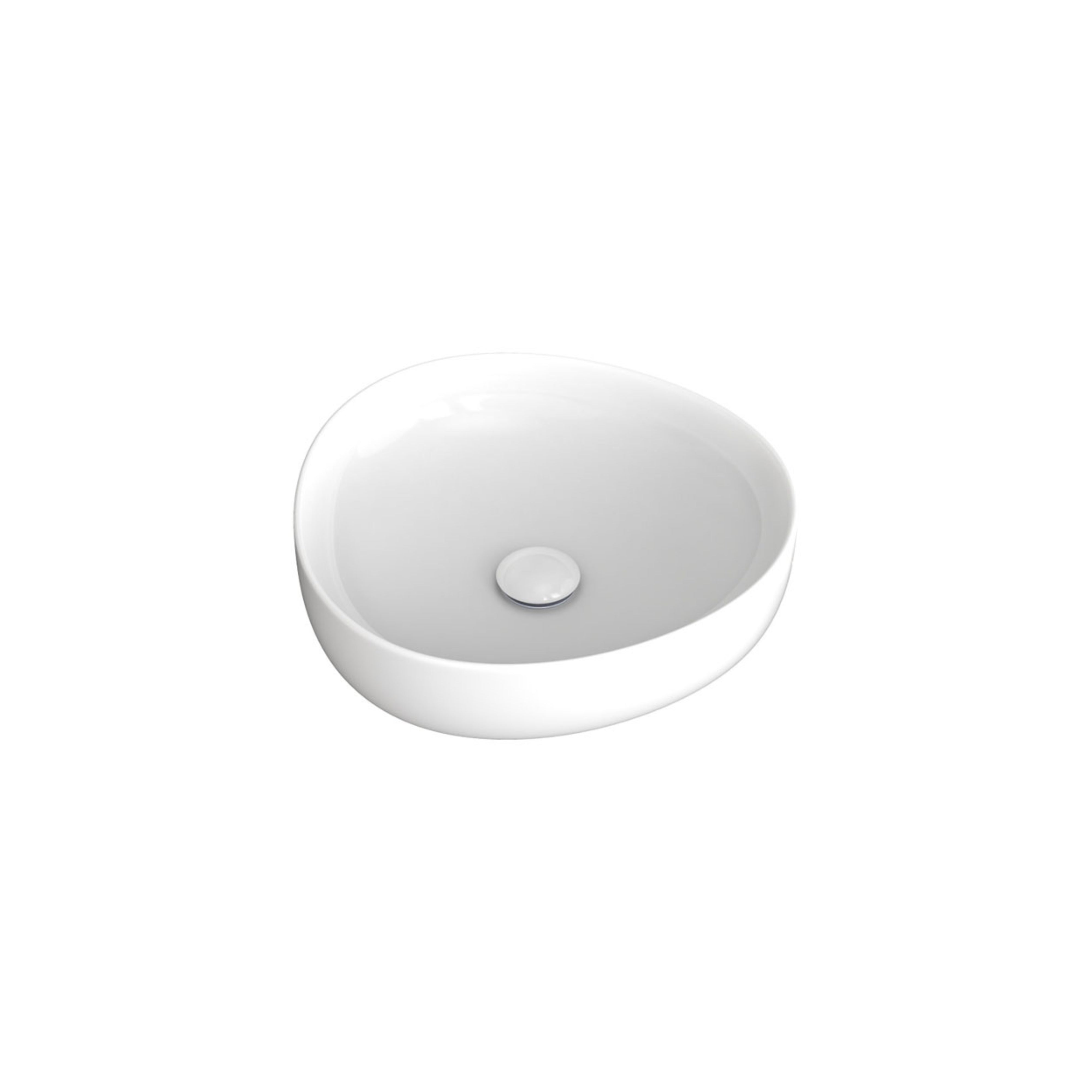 FIENZA PEBBLE ABOVE COUNTER BASIN GLOSS WHITE 400MM