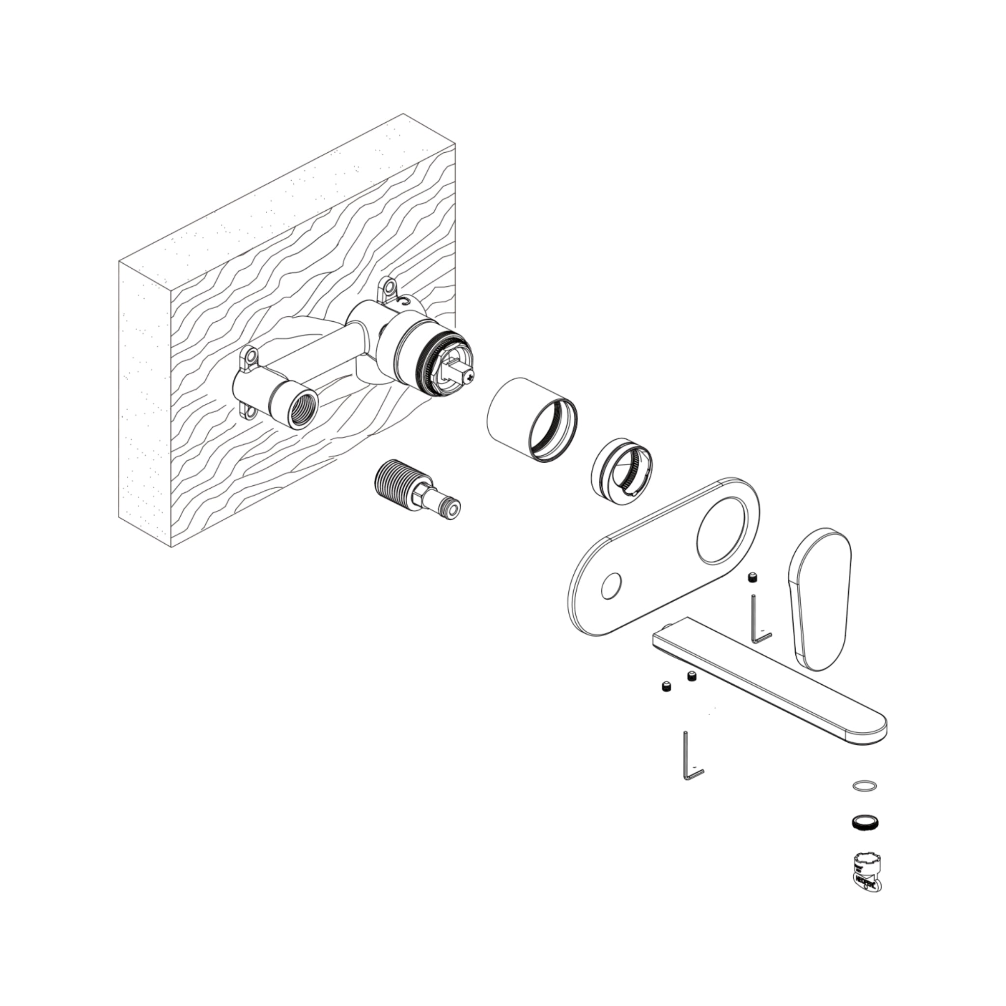 OLIVERI LONDON LEAD FREE WALL MIXER SET 172MM CHROME