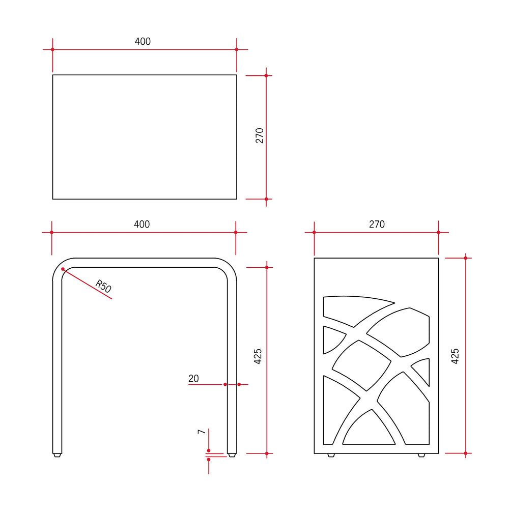 THERMOGROUP IVY SOLID SURFACE SHOWER STOOL 400MM WHITE