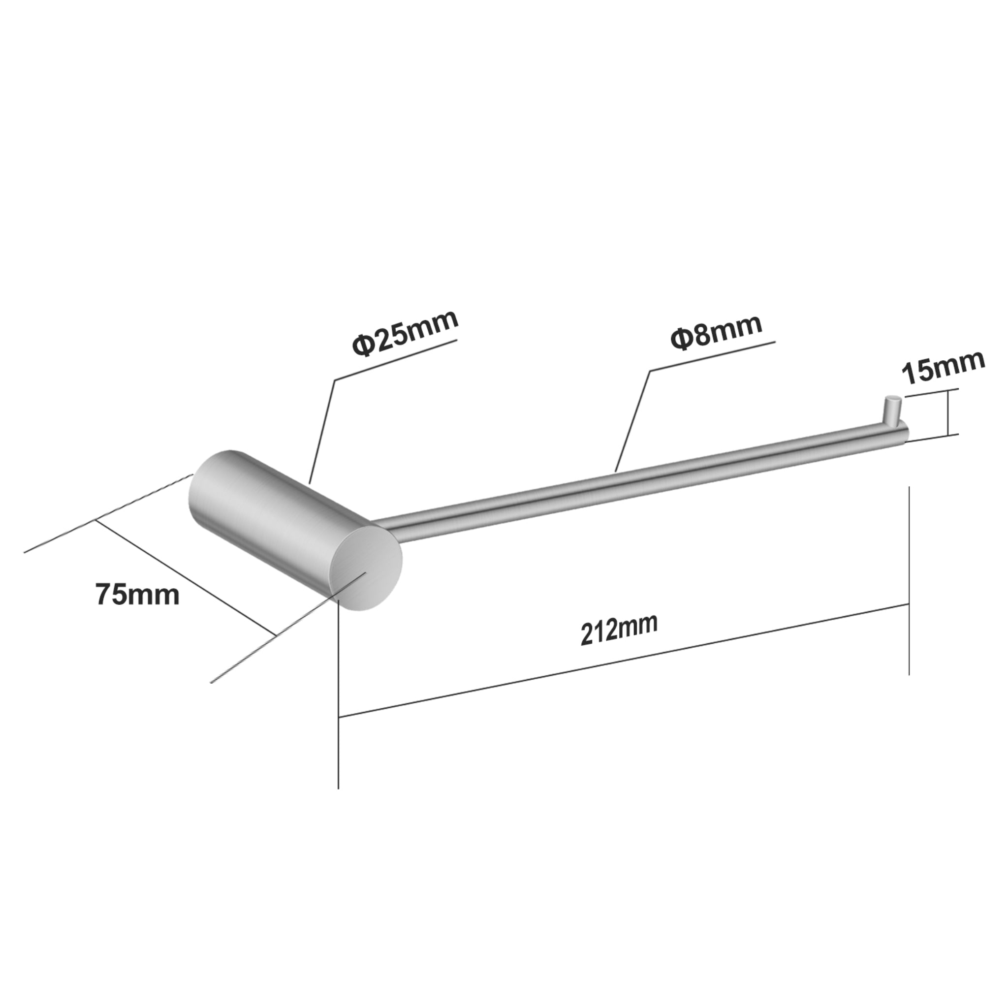 NORICO HAND TOWEL BRUSHED NICKEL 212MM