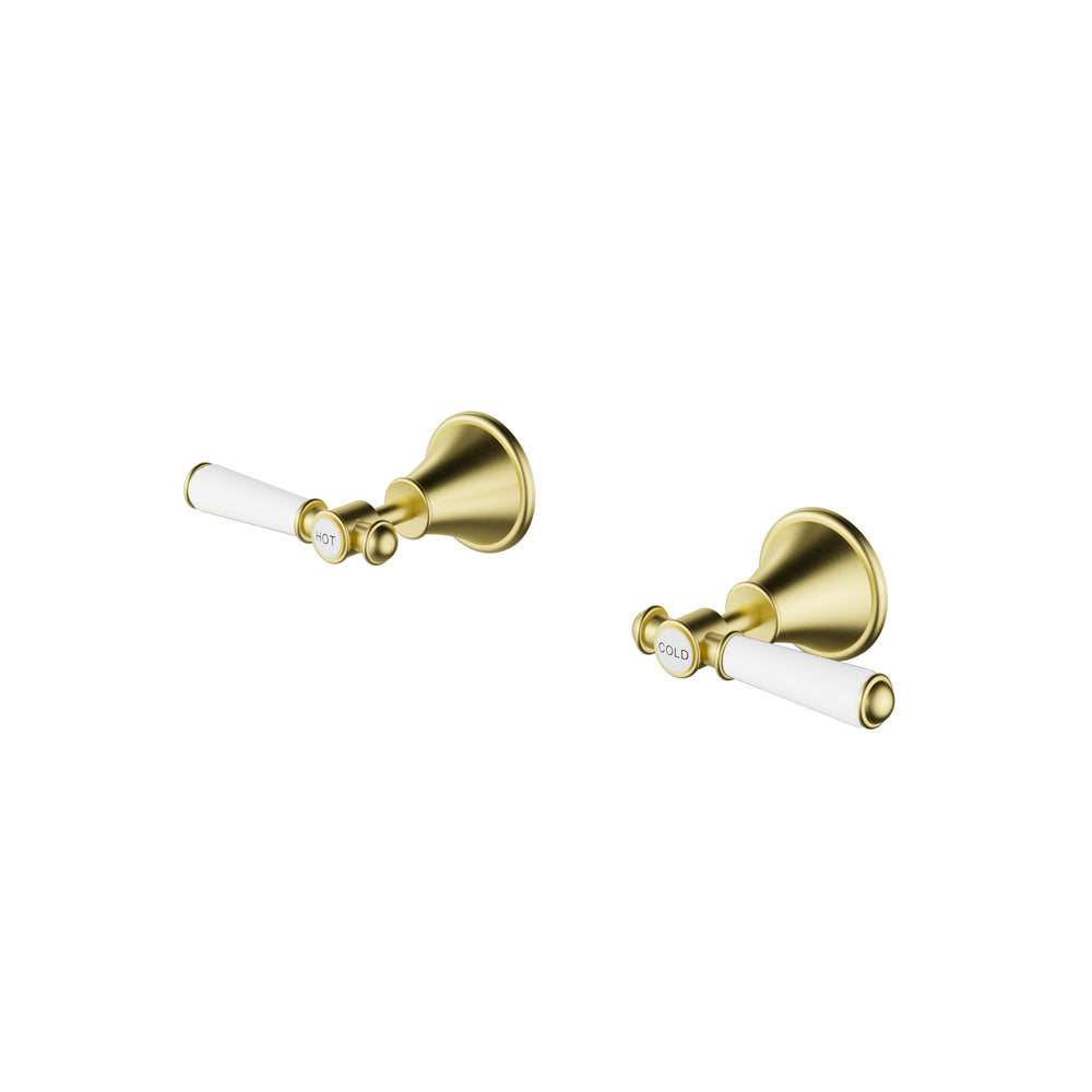IKON CLASICO WALL TOP ASSEMBLIES BRUSHED GOLD (CERAMIC HANDLE)