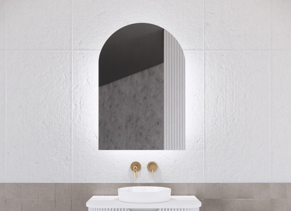 RIVA PARIS MATTE WHITE LED SHAVING CABINET 600X870MM
