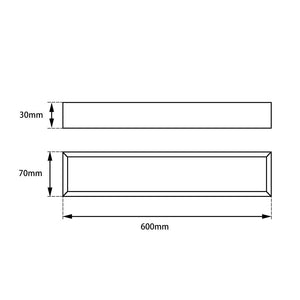 AQUAPERLA CAVALLO SQUARE SINGLE TOWEL RAIL 600MM BRUSHED YELLOW GOLD