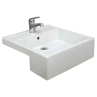 FIENZA RAK NOVA SEMI-RECESSED BASIN GLOSS WHITE 460MM