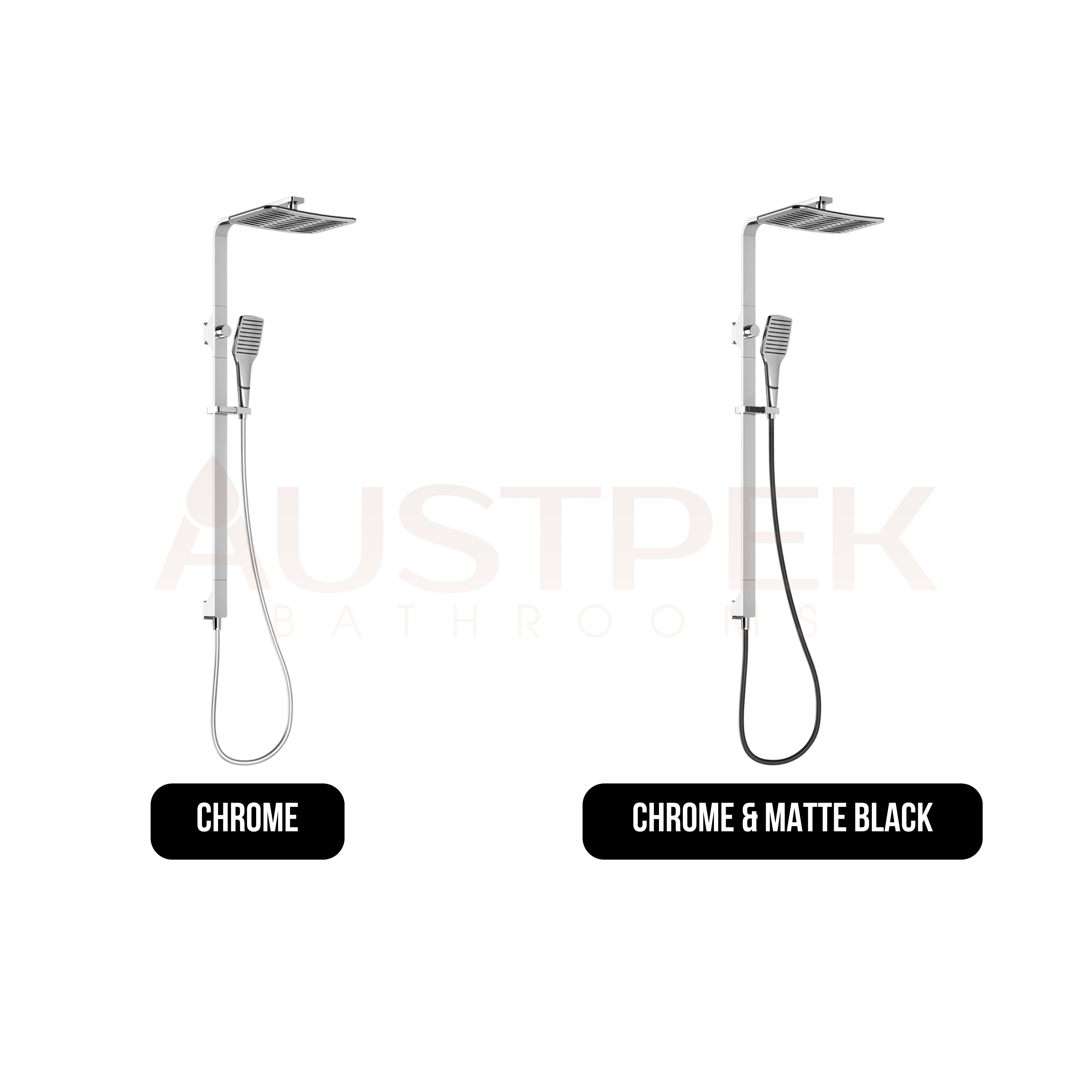 PHOENIX NX CAPE TWIN SHOWER CHROME AND MATTE BLACK