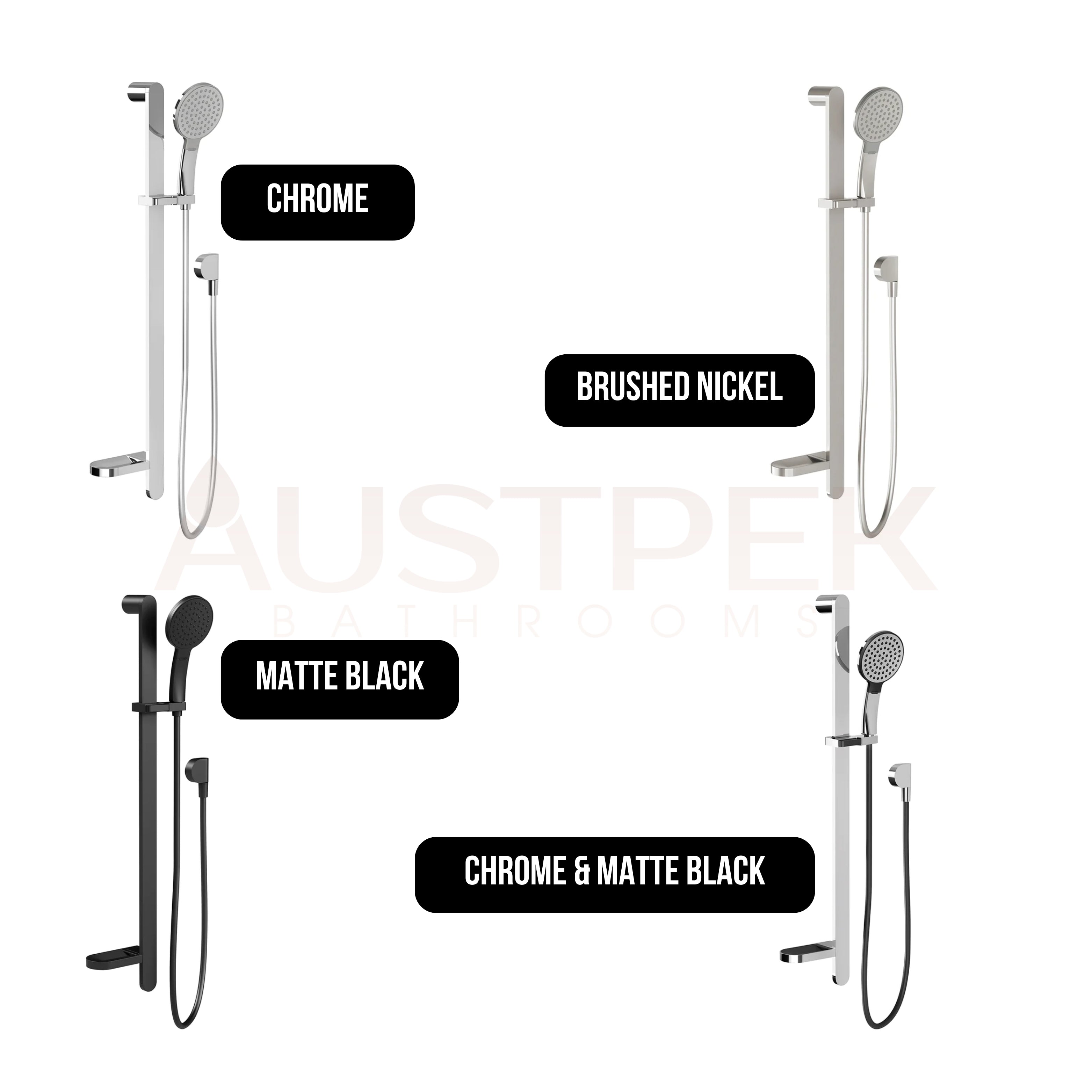 PHOENIX NX QUIL RAIL SHOWER CHROME AND MATTE BLACK
