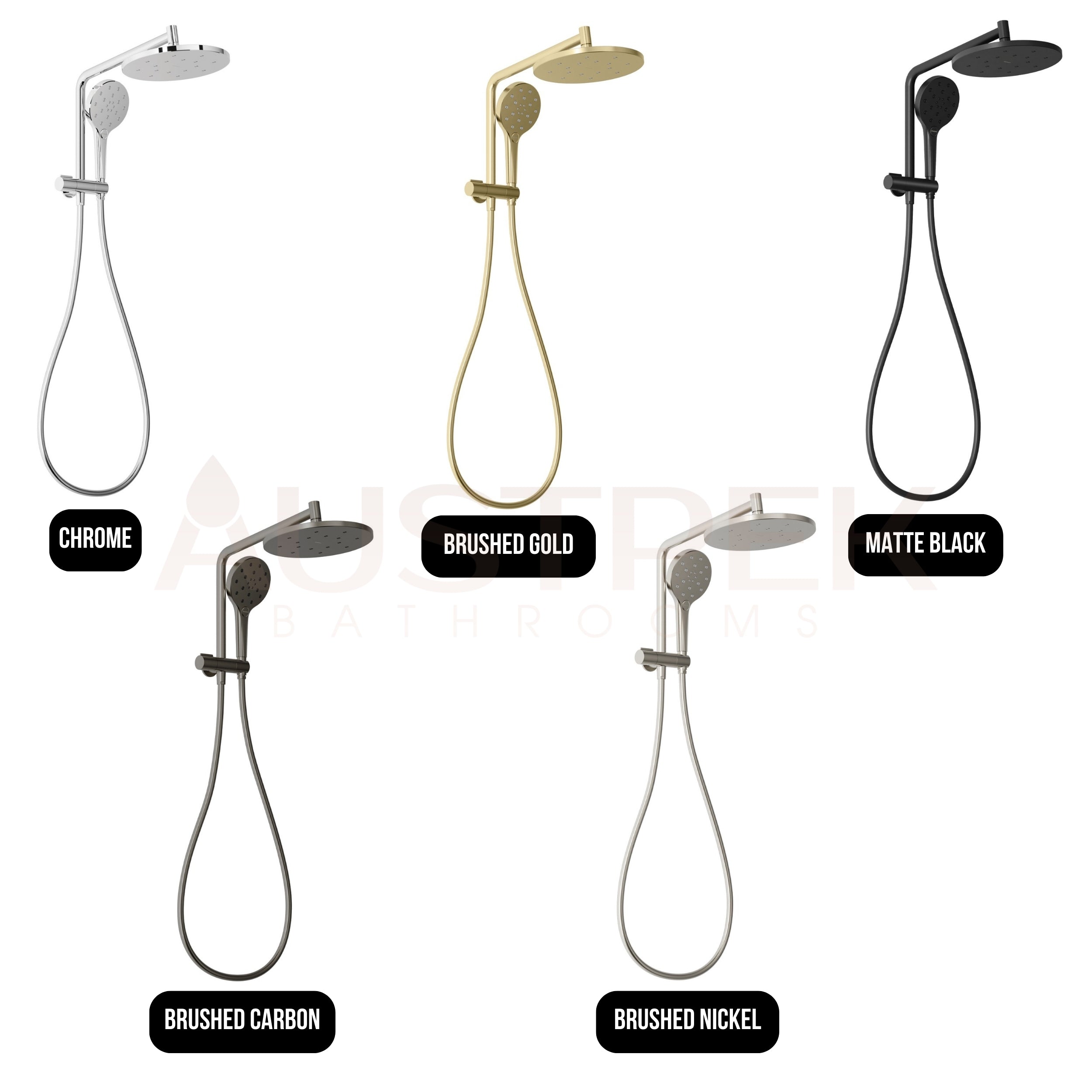 PHOENIX ORMOND COMPACT TWIN SHOWER BRUSHED GOLD