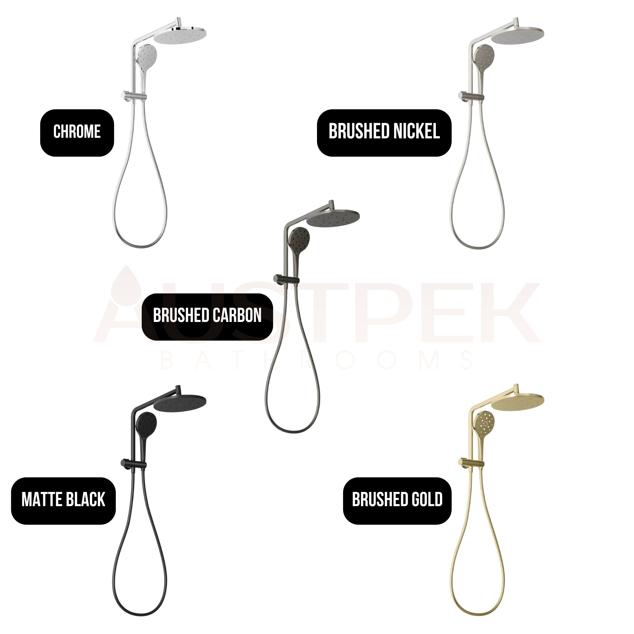 PHOENIX ORMOND COMPACT TWIN SHOWER BRUSHED GOLD