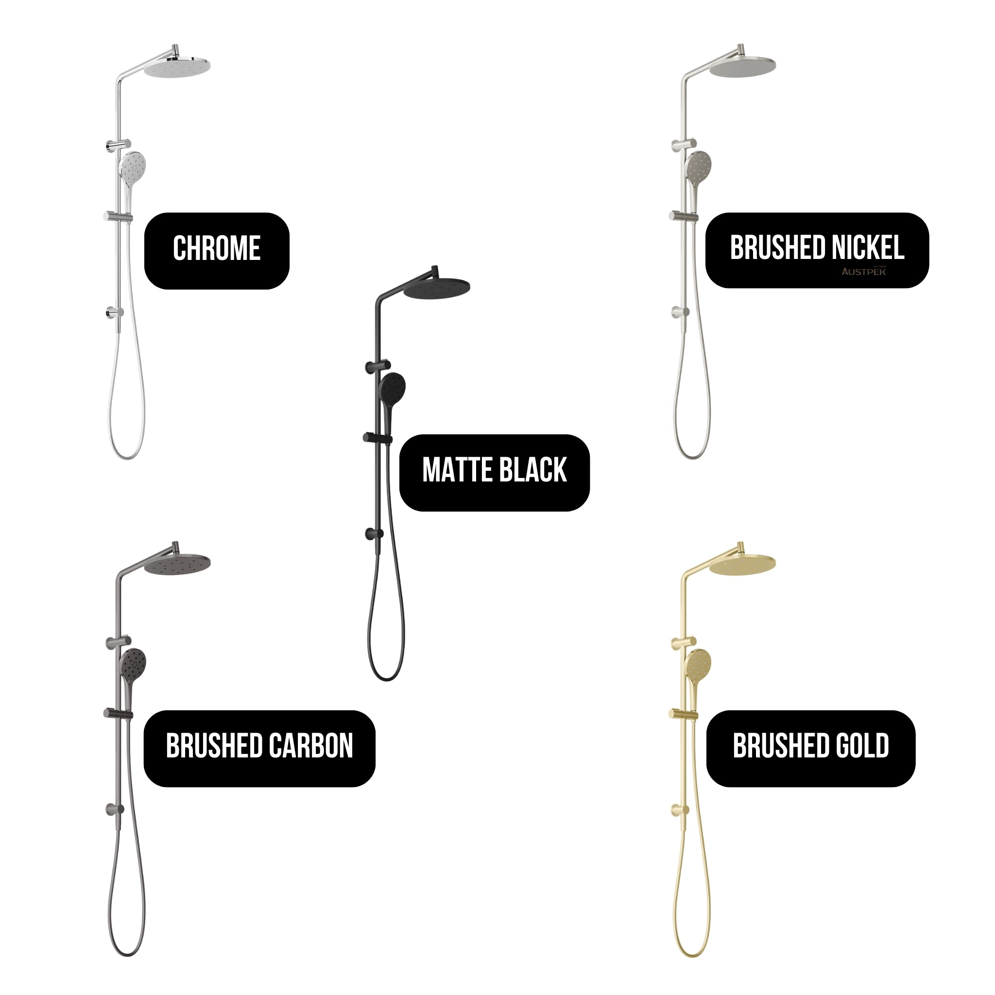 PHOENIX ORMOND TWIN SHOWER SYSTEM MATTE BLACK