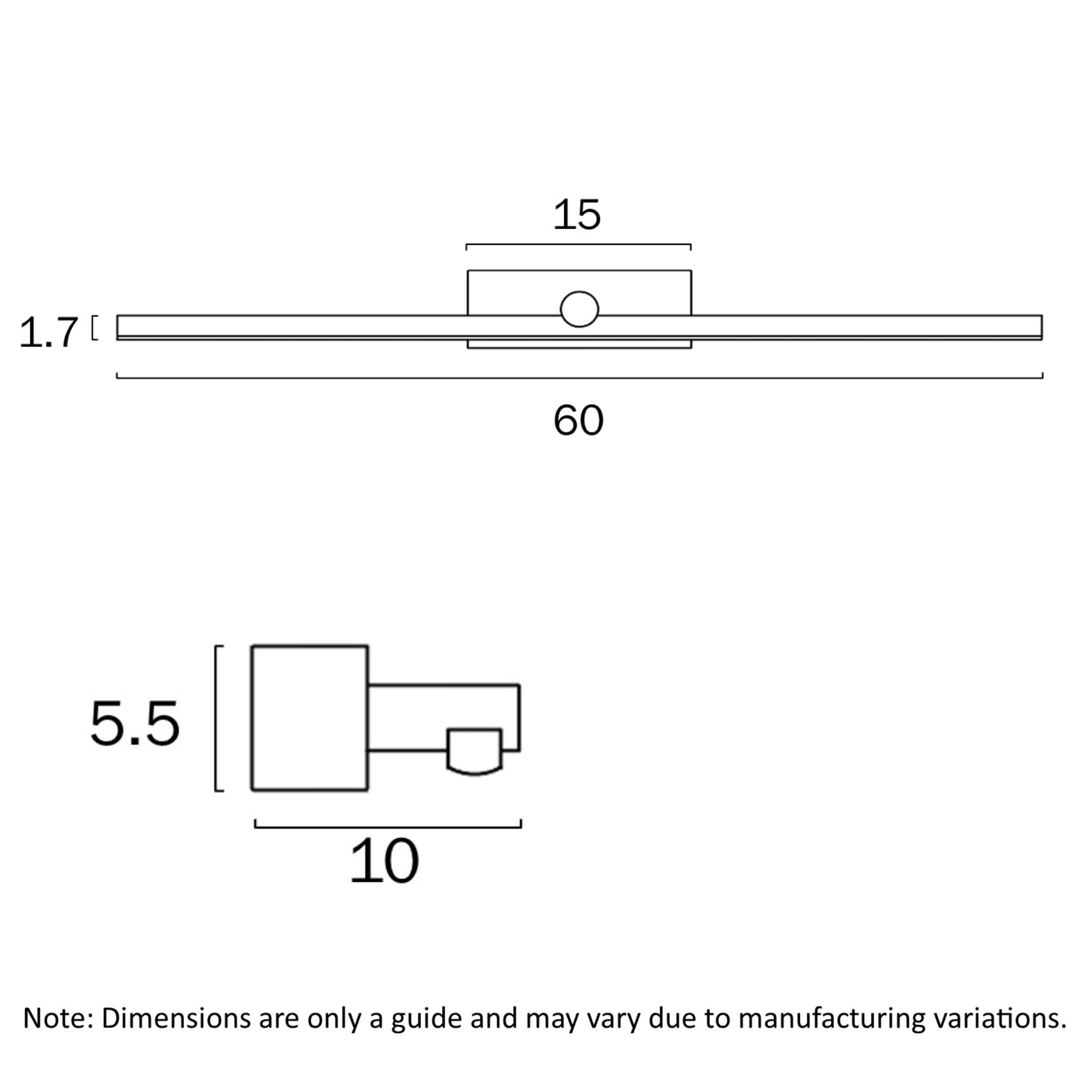 TELBIX FOLEY VANITY LED WALL LIGHT BLACK 600MM