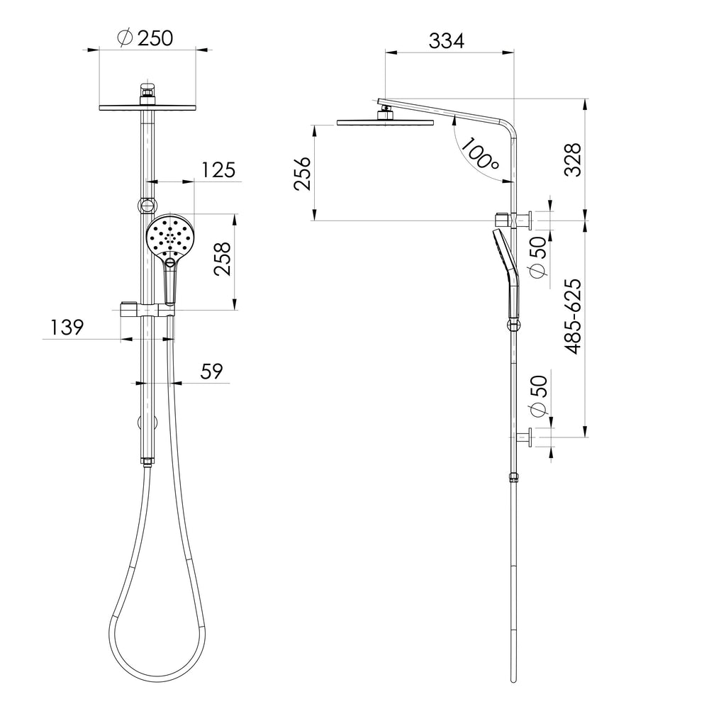 PHOENIX OXLEY TWIN SHOWER CHROME