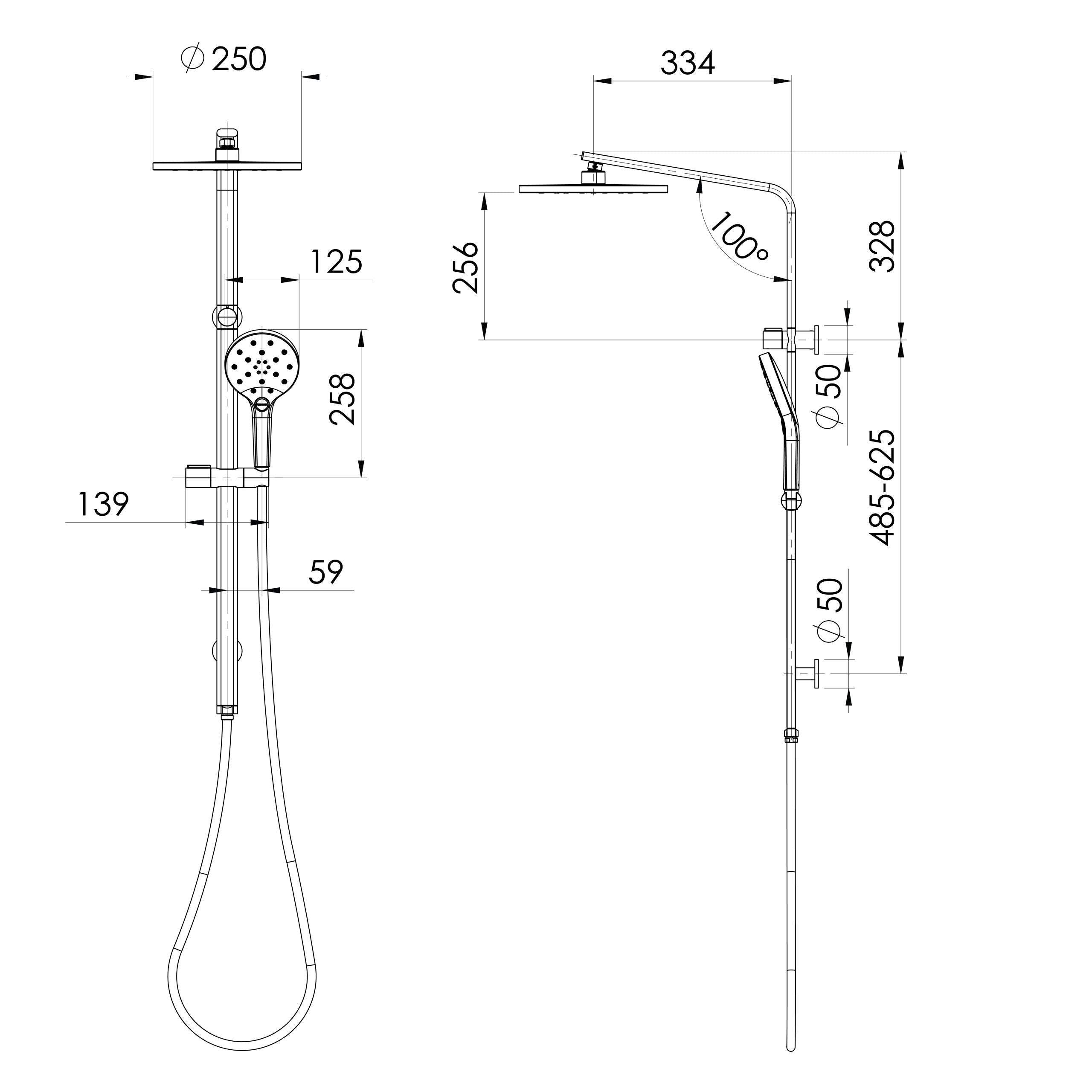 PHOENIX OXLEY TWIN SHOWER MATTE BLACK