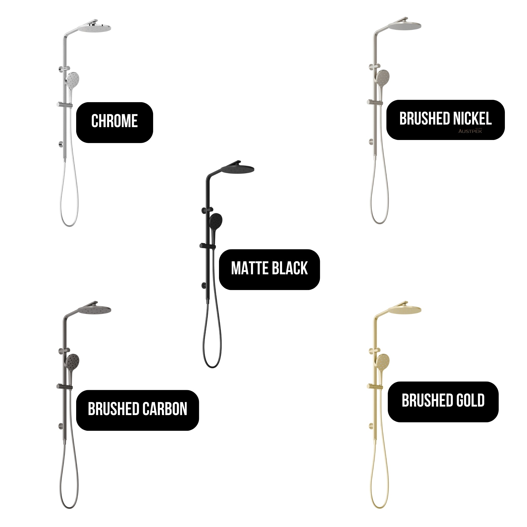 PHOENIX OXLEY TWIN SHOWER SYSTEM BRUSHED GOLD