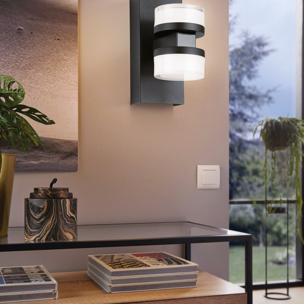 EGLO ROMENDO 2 LED WALL LIGHT BLACK 155MM