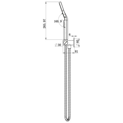 MODERN NATIONAL STAR MINI HAND SHOWER ON BRACKET 265MM BRUSHED CHROME