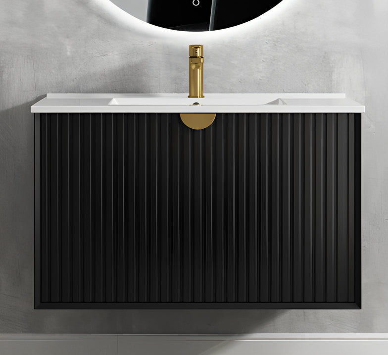 OTTI MARLO MATTE BLACK 900MM SINGLE BOWL FLOOR STANDING VANITY