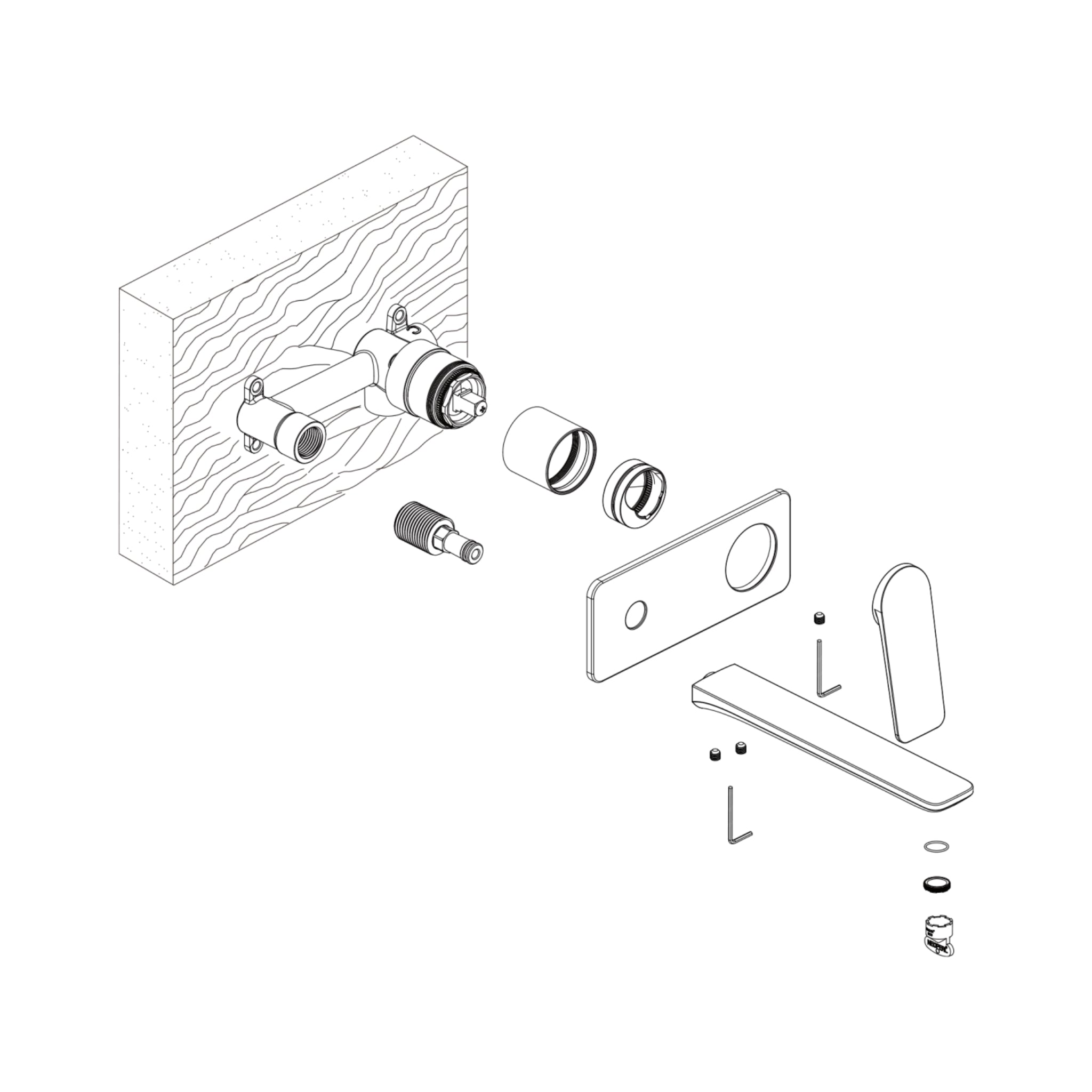 OLIVERI PARIS LEAD FREE WALL MIXER SET 175MM CHROME