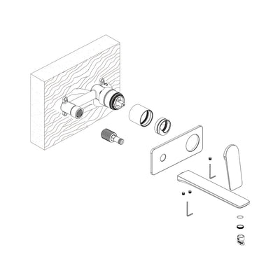OLIVERI PARIS LEAD FREE WALL MIXER SET 175MM BRUSHED NICKEL