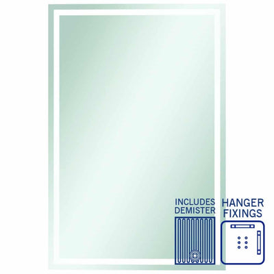 THERMOGROUP ABLAZE RECTANGLE SANDBLASTED BORDER WITH DEMISTER 900X1500MM