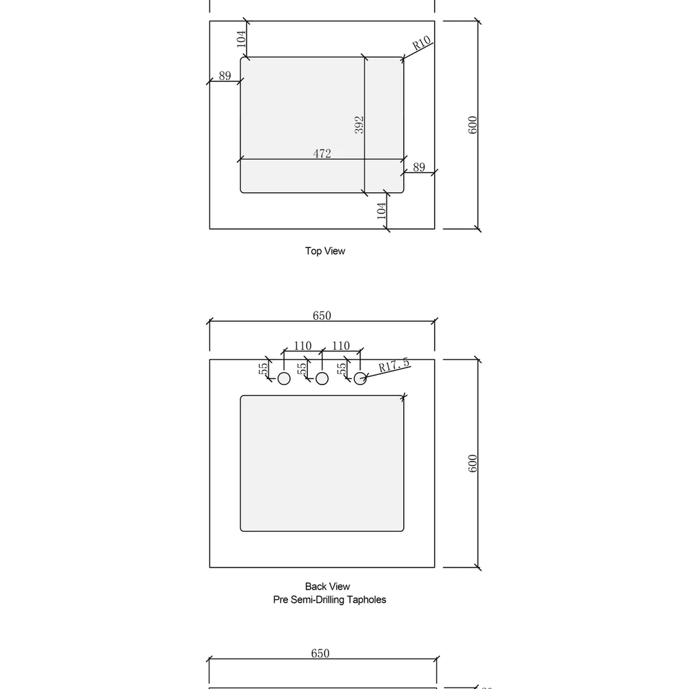 OTTI BYRON BLACK OAK 630MM BASE LAUNDRY CABINET