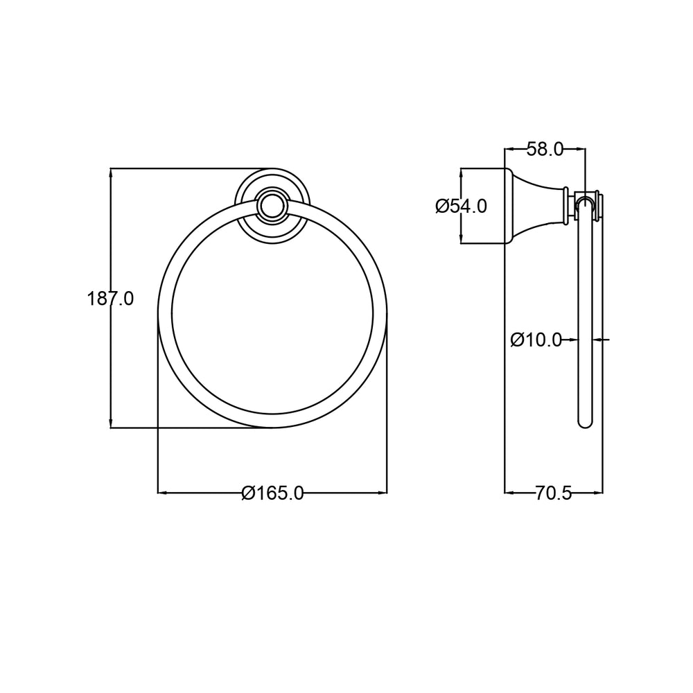 IKON CLASICO TOWEL RING CHROME 165MM