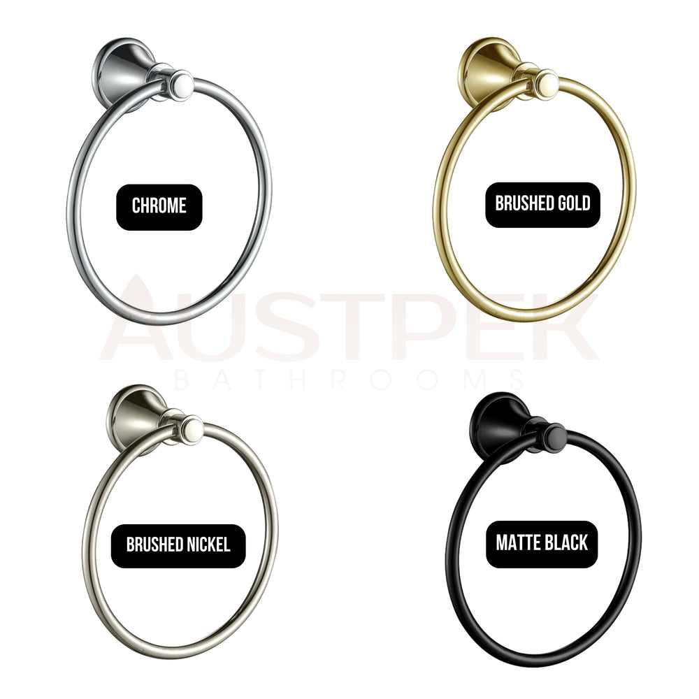 IKON CLASICO TOWEL RING BRUSHED NICKEL 165MM