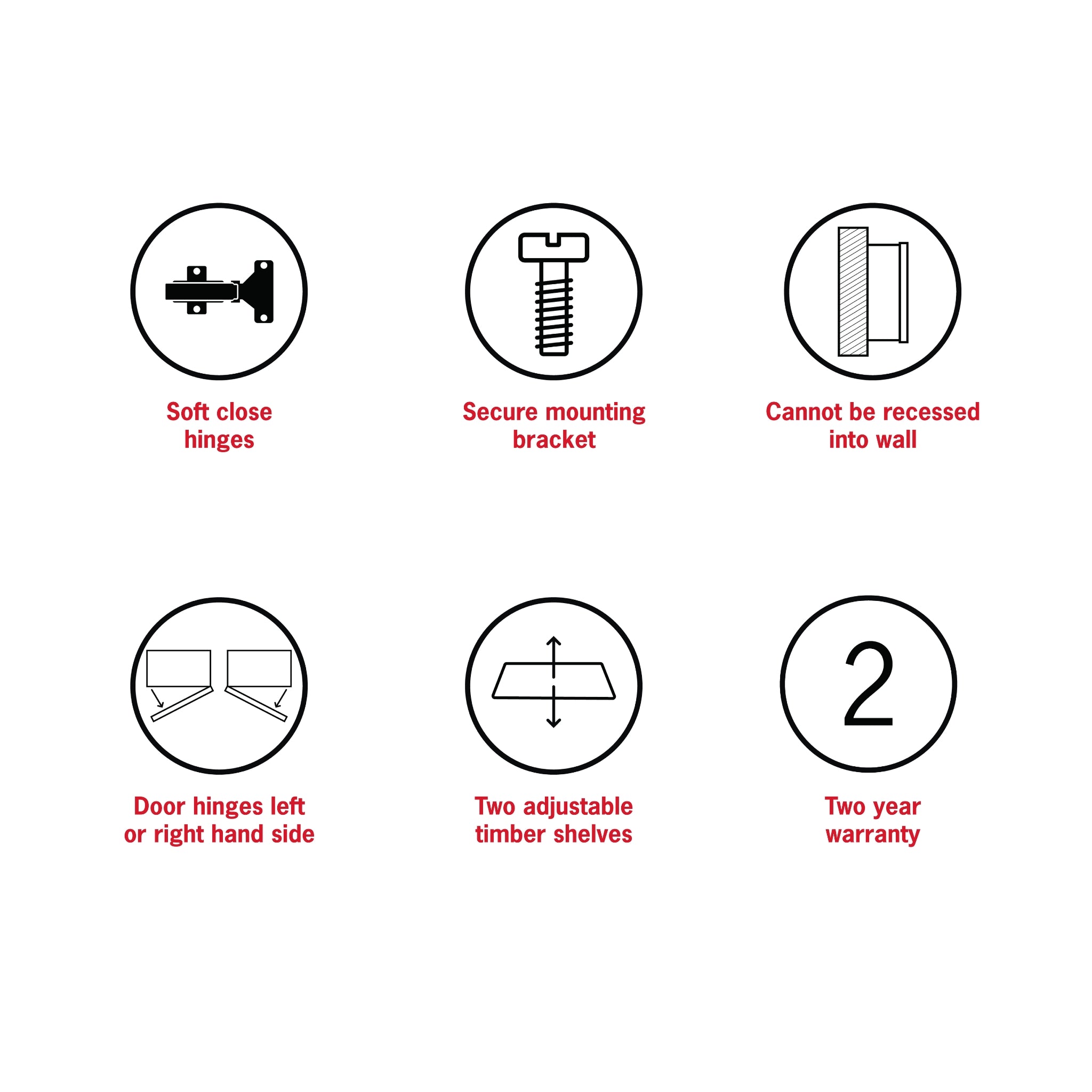 THERMOGROUP ABLAZE ROUND MIRROR CABINET WHITE 600MM