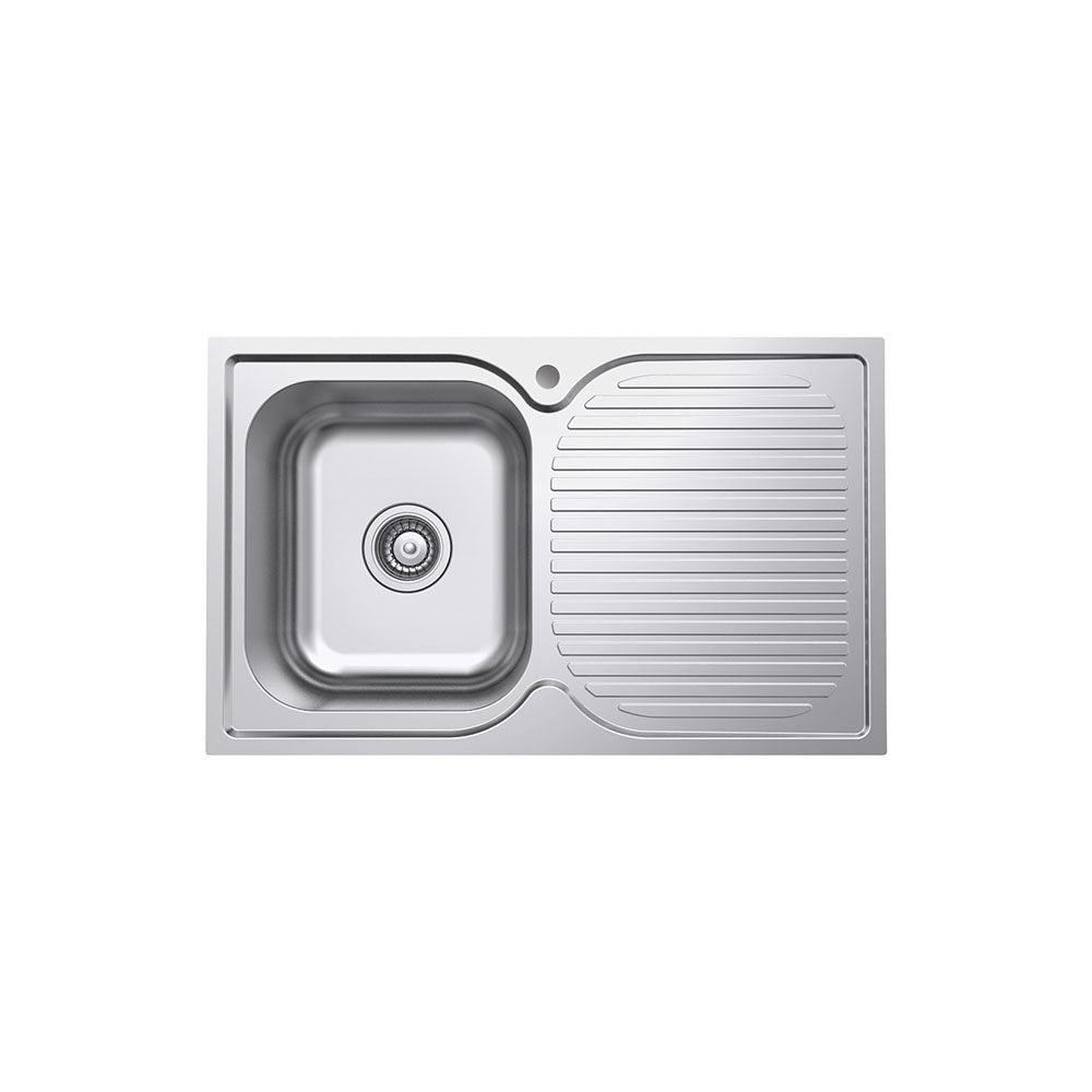 FIENZA TIVA SINGLE BOWL KITCHEN SINK WITH DRAINER STAINLESS STEEL 780MM