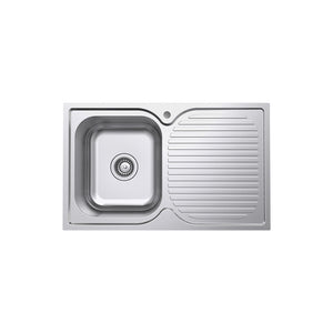 FIENZA TIVA SINGLE BOWL KITCHEN SINK WITH DRAINER STAINLESS STEEL 780MM